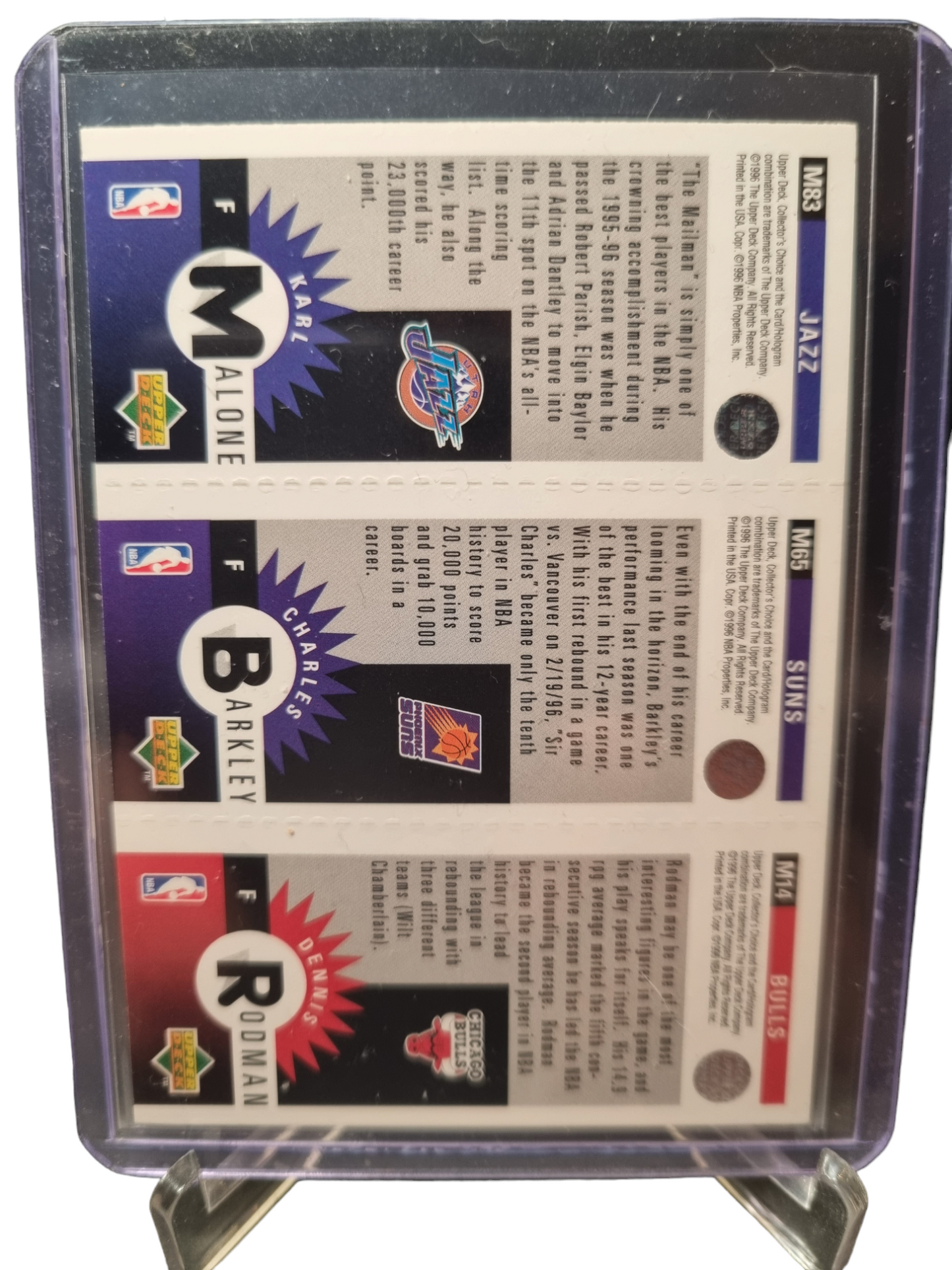 1996 Upper Deck #M83/M65/M14 Dennis Rodman/Charles Barkley/Karl Malone