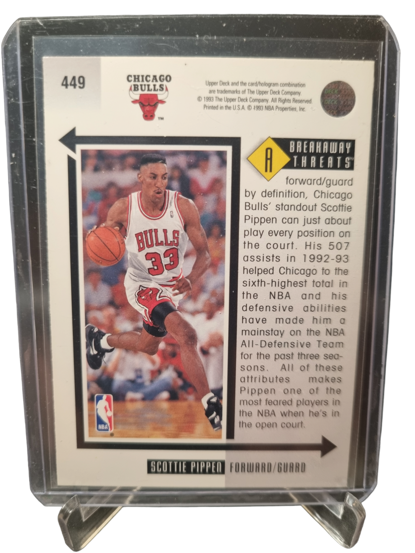 1993 Upper Deck #449 Scottie Pippen Breakaway Threats