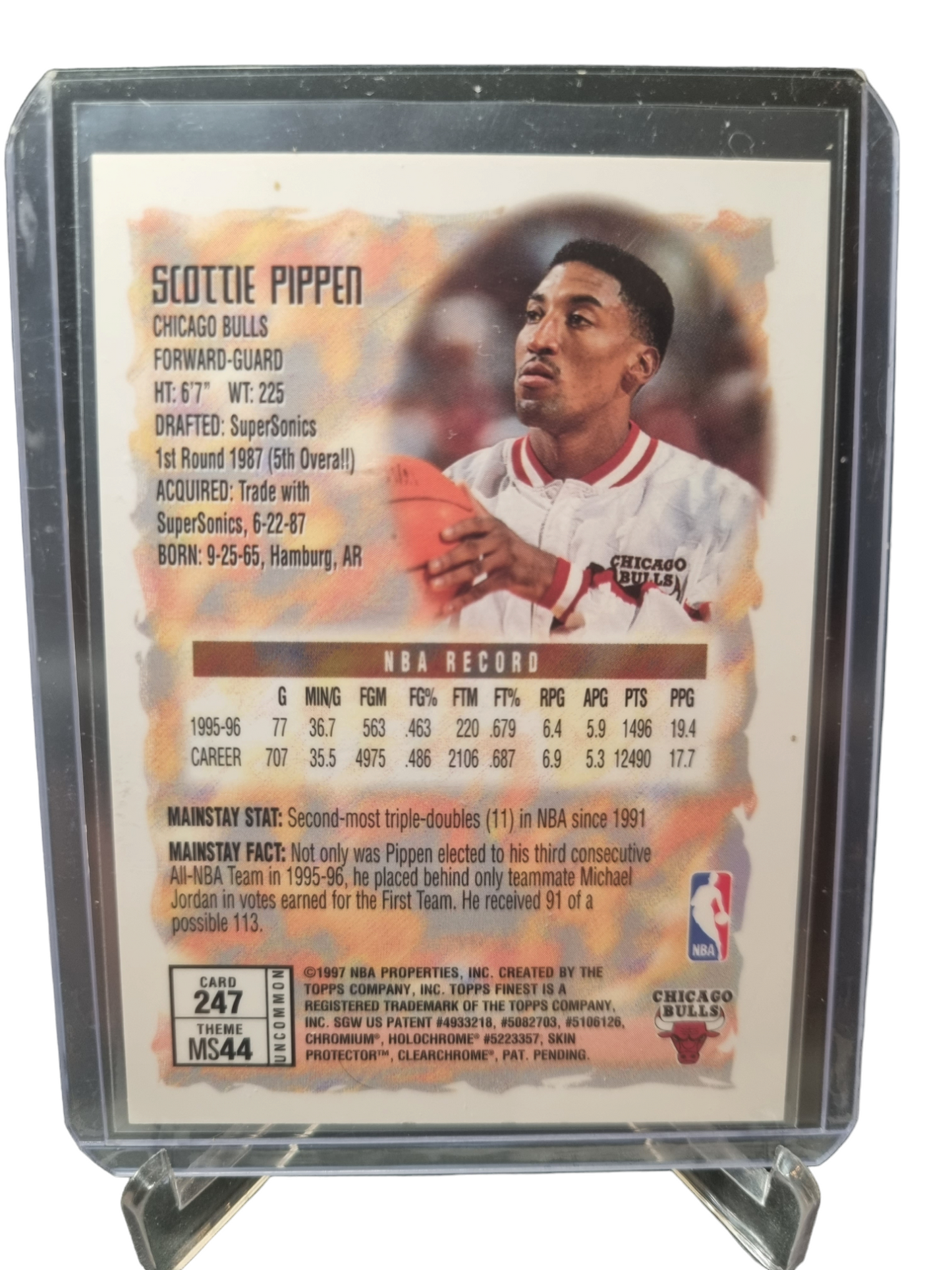 1997 Topps Finest #247 Scottie Pippen Main Stays With Protective Coating