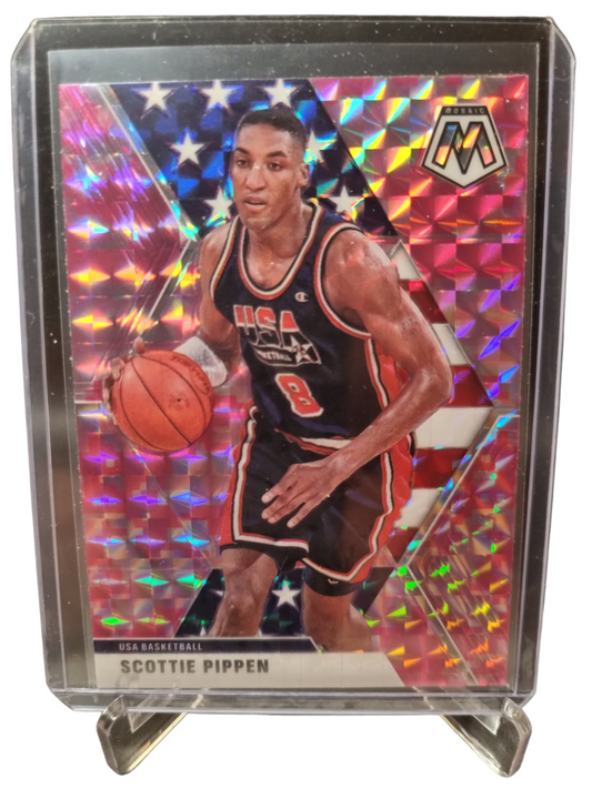 2019-20 Panini Mosaic #256 Scottie Pippen Pink Mosaic Prizm