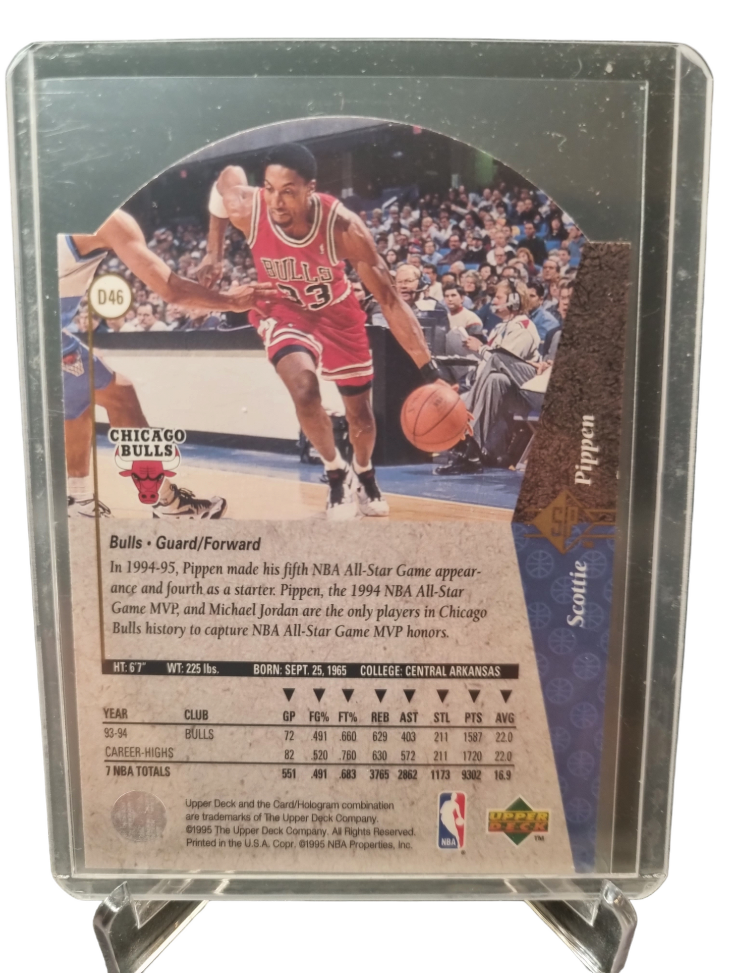 1995 Upper Deck #D46 Scottie Pippen DP Die Cut