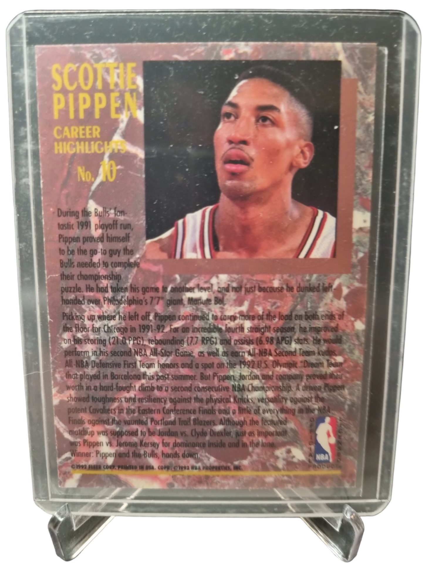 1992-93 Fleer #10 Scottie Pippen Career Highlights