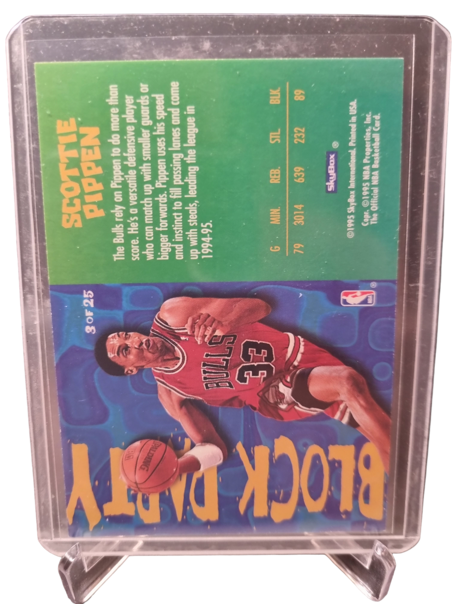 1995 Hoops #3 of 25 Scottie Pippen Block Party