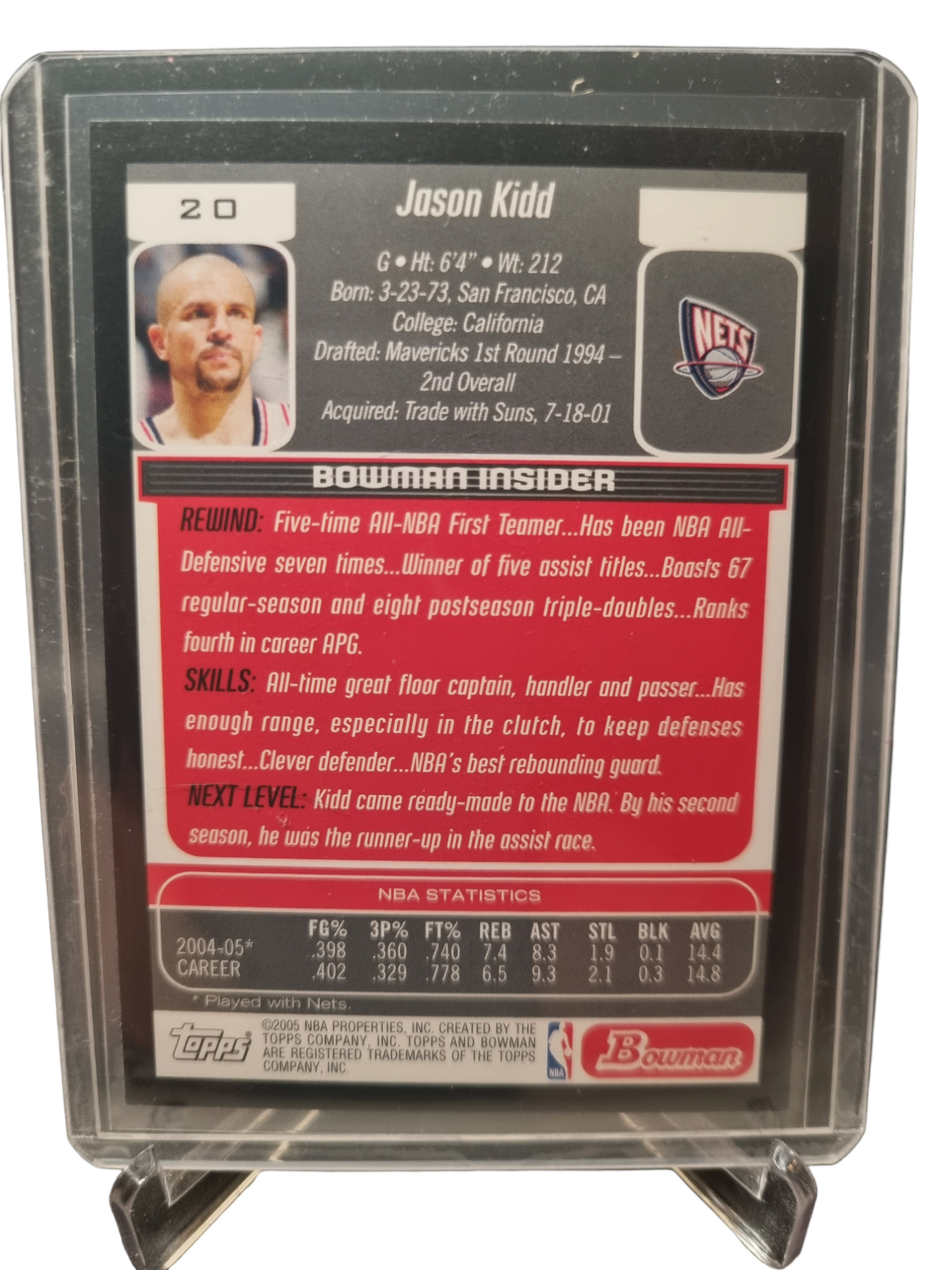 2005 Topps Bowmans Best #20 Jason Kidd Draft Picks And Prospects