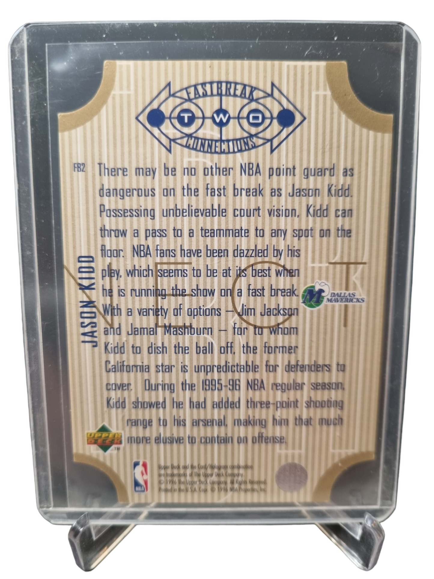 1996 Upper Deck #FB2 Jason Kidd Fast Break Connections Die Cut