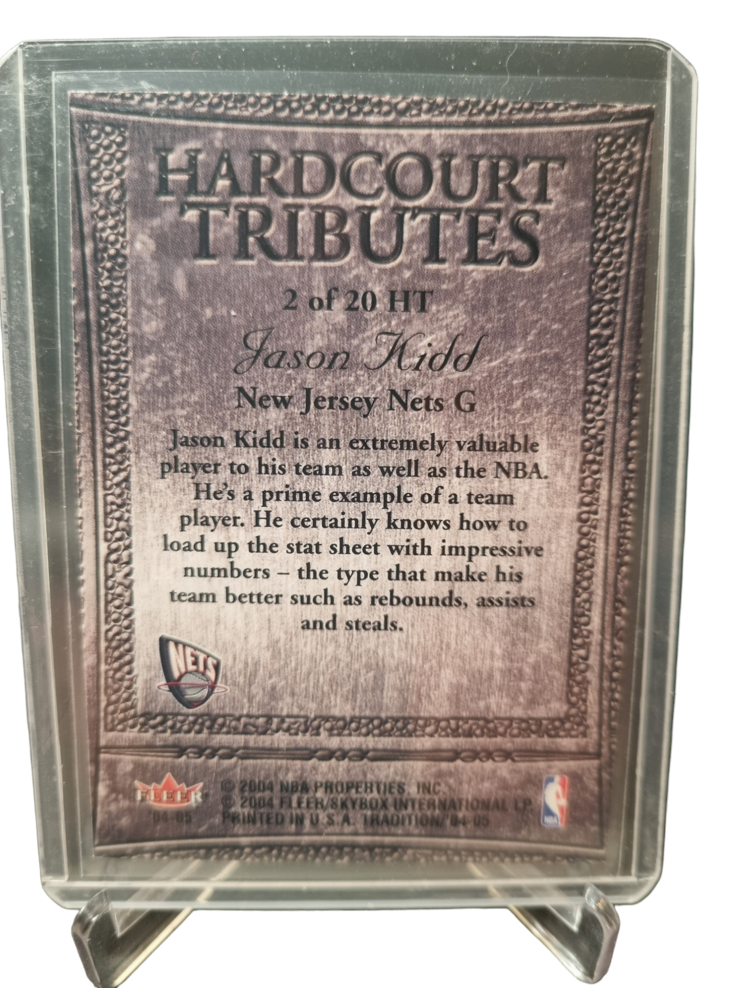 2004-05 Fleer #2 of 20 HT Jason Kidd Hard Court Tributes