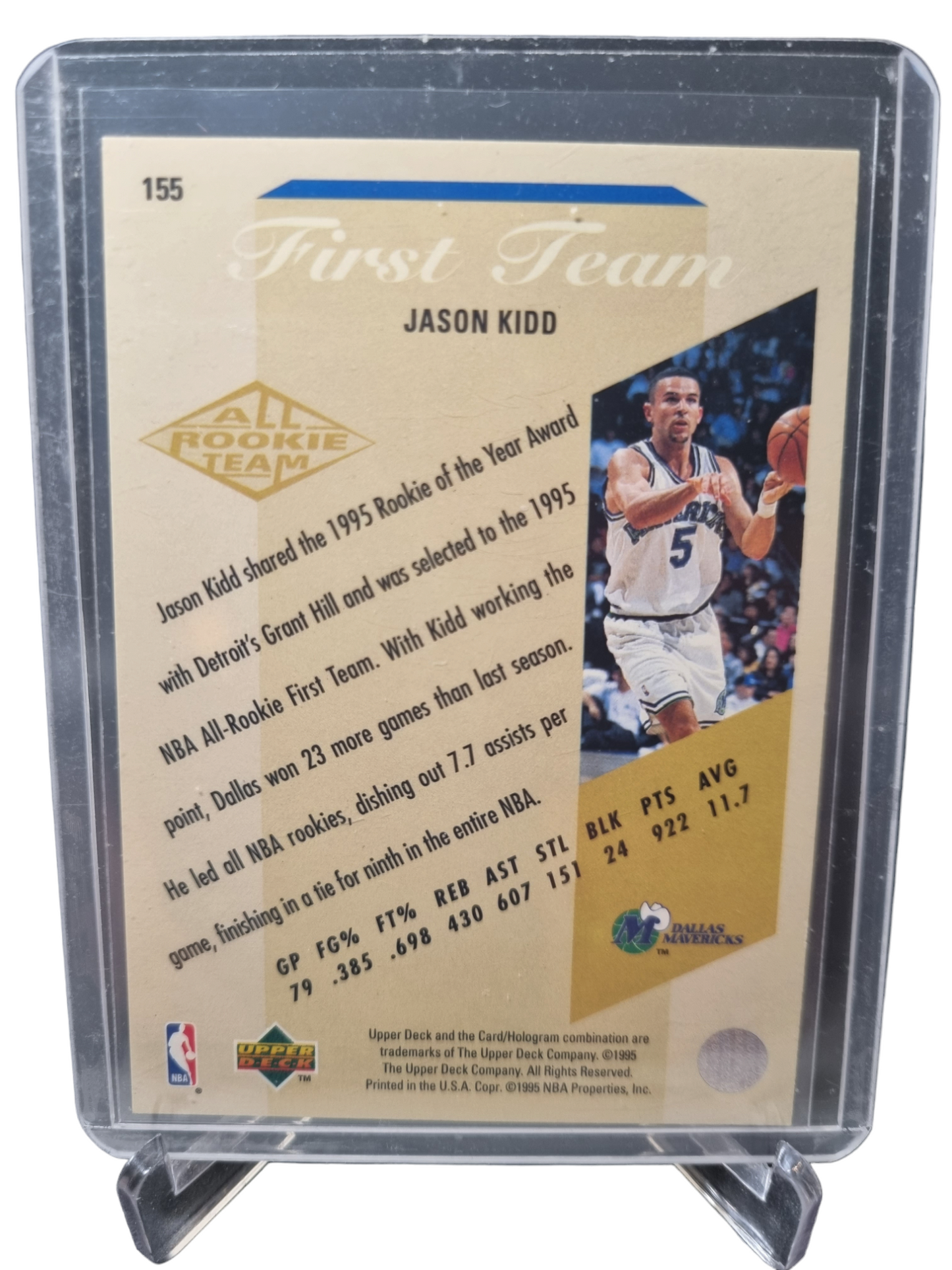 1995 Upper Deck #155 Jason Kidd All Rookie Team First Team Electric Court