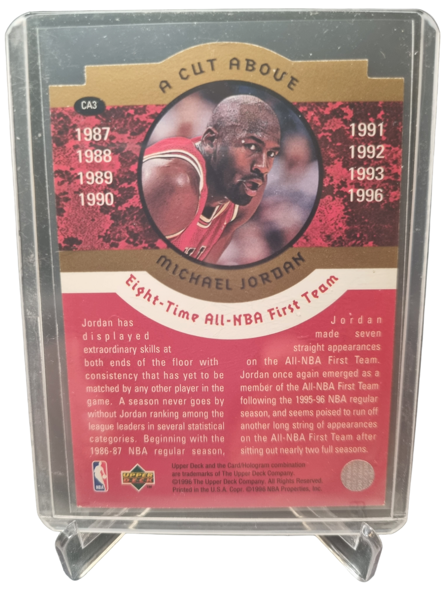 1996 Upper Deck # CA3 Michael Jordan A Cut Above