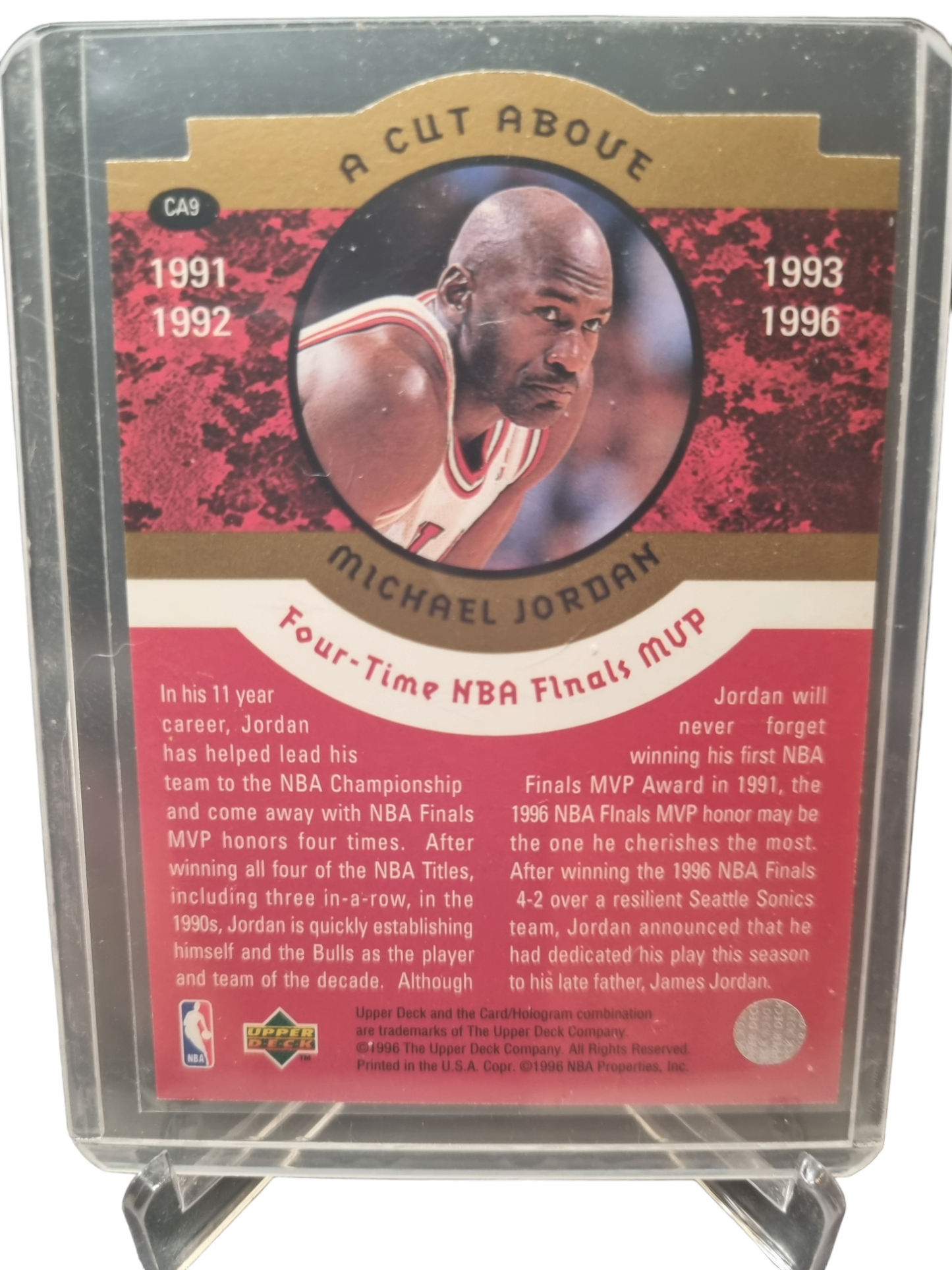 1996 Upper Deck # CA9 Michael Jordan A Cut Above