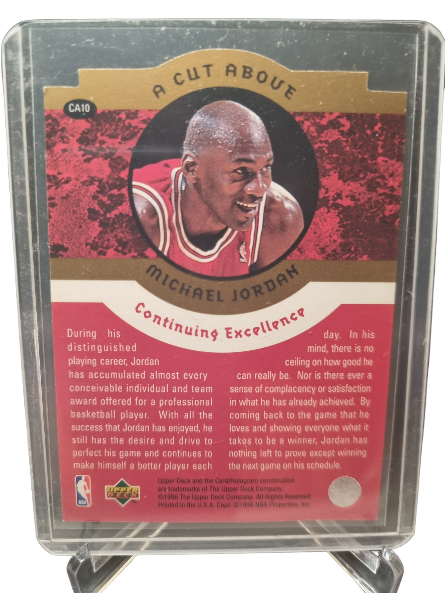 1996 Upper Deck # CA10 Michael Jordan A Cut Above