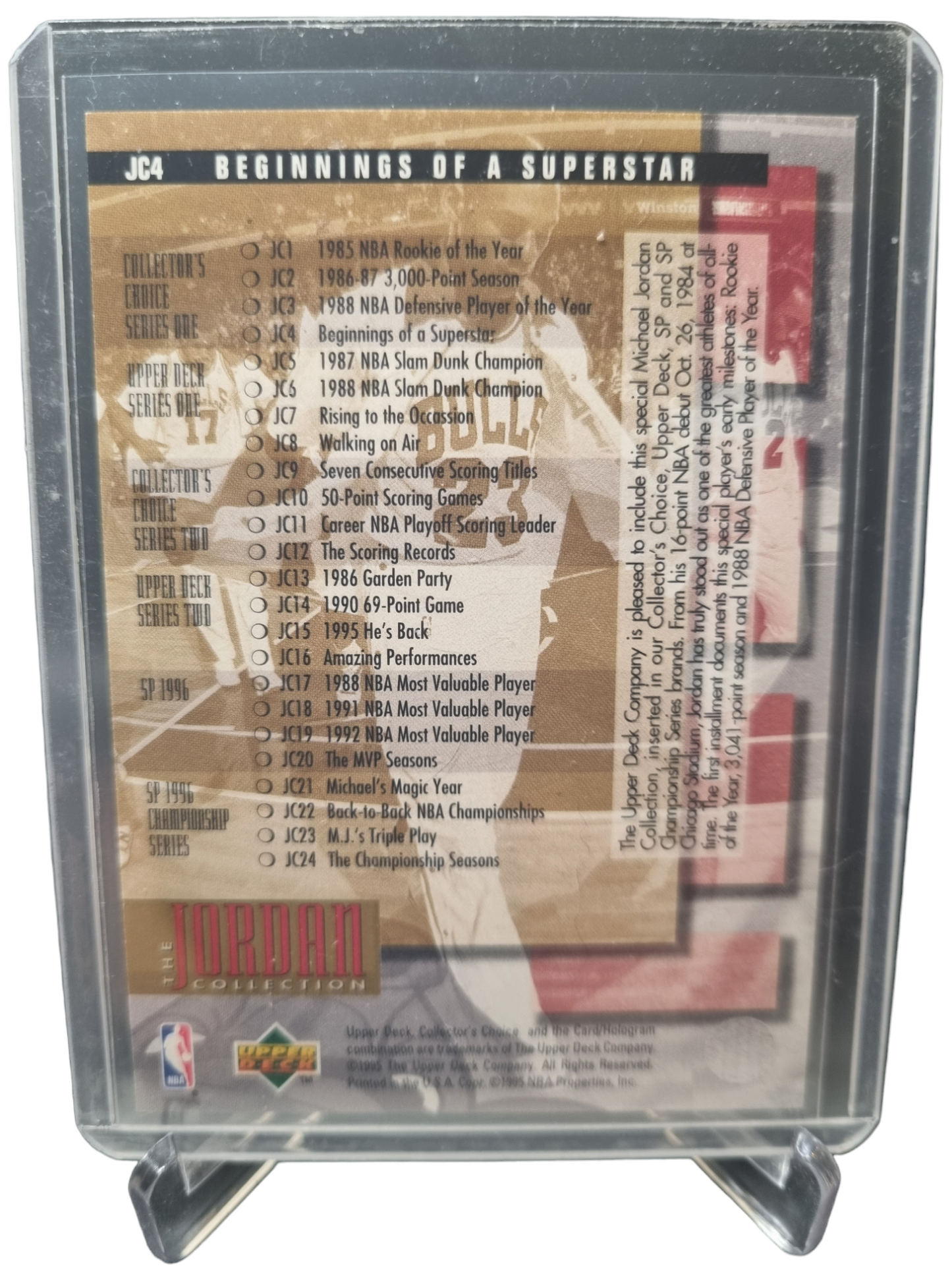 1995 Upper Deck #JC4 Michael Jordan Beginnings Of A Superstar