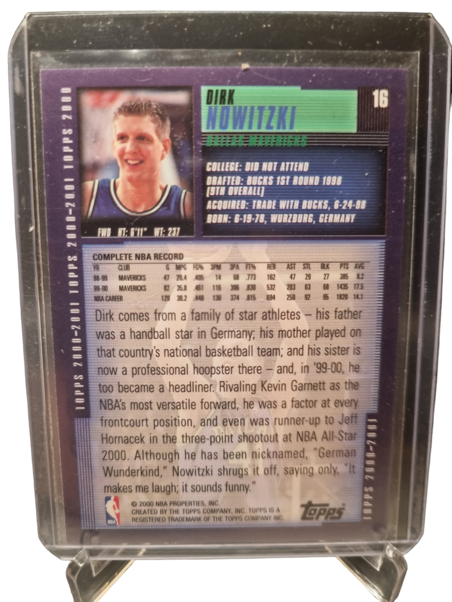 2000-01 Topps #16 Dirk Nowitzki