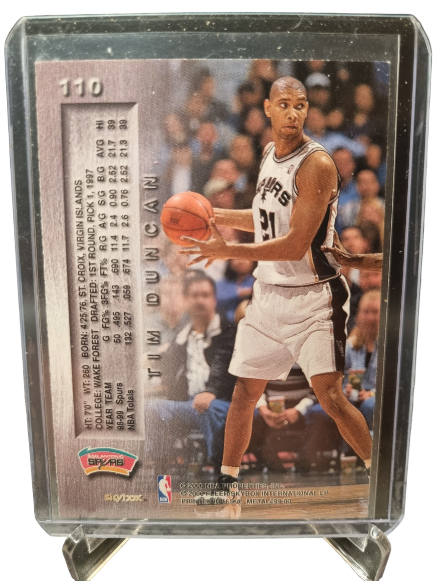 2000 Fleer Metal #110 Tim Duncan