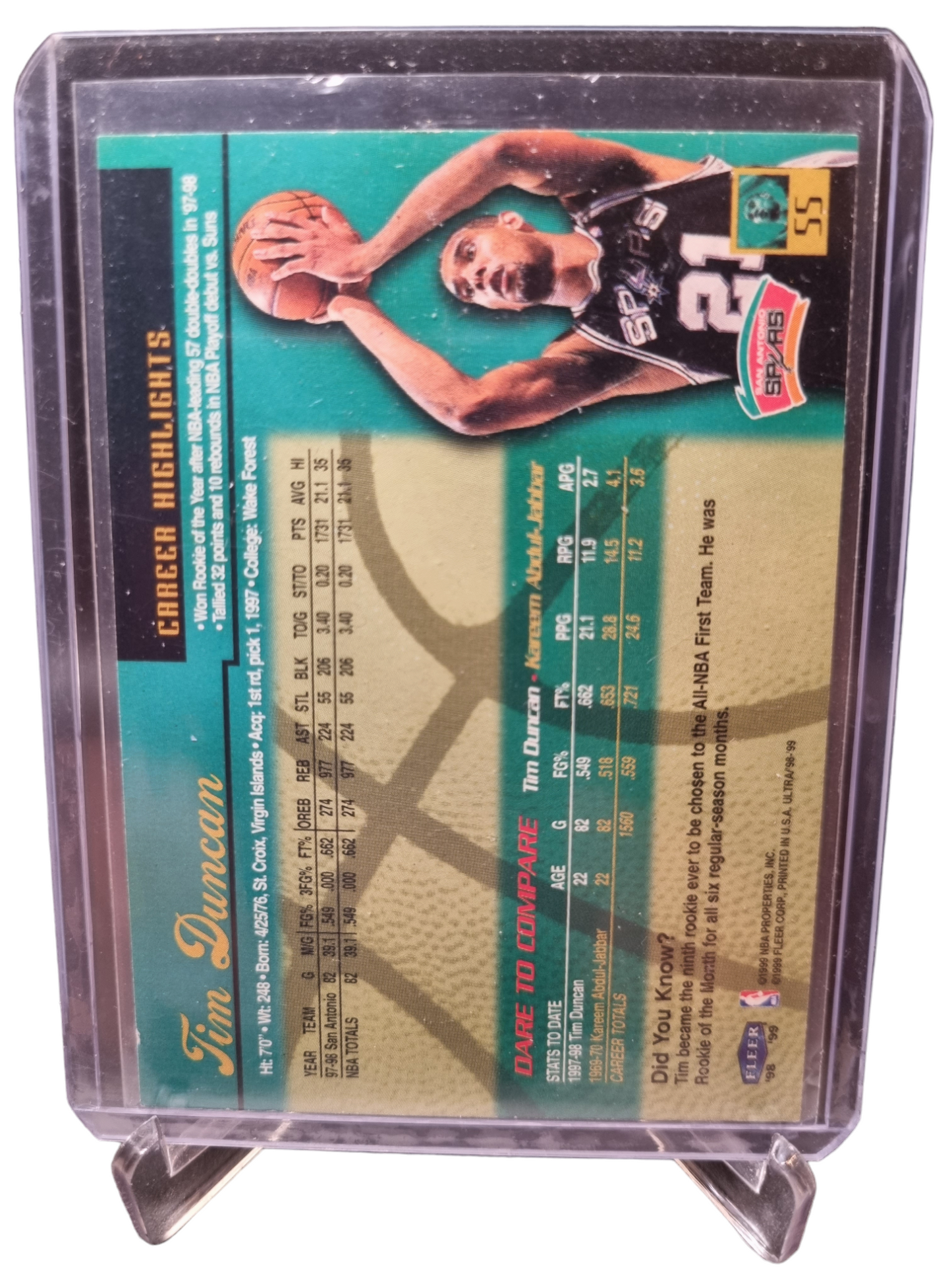 1998-99 Fleer Ultra #55 Tim Duncan