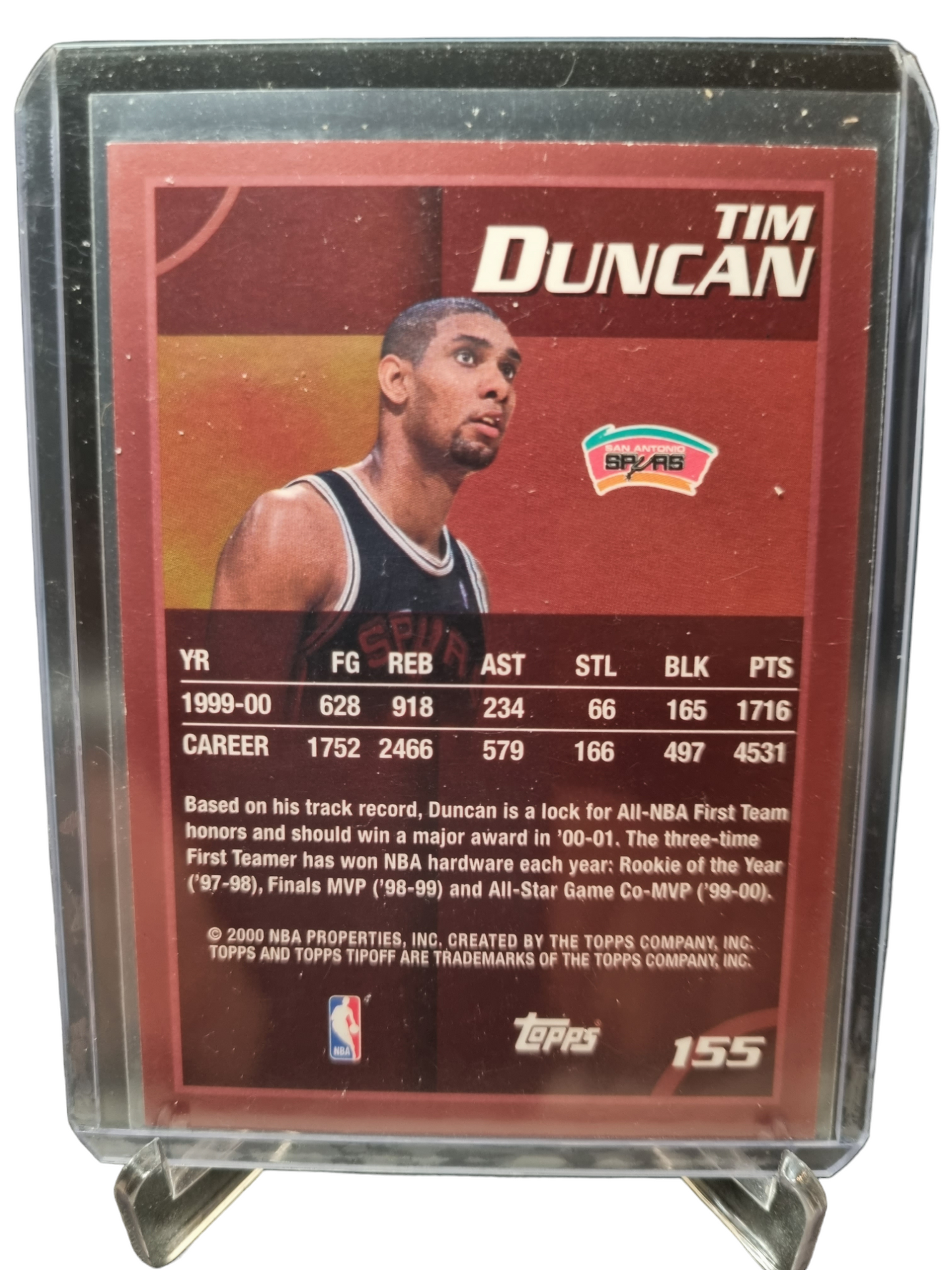 2000 Topps #155 Tim Duncan Topps Tip Off