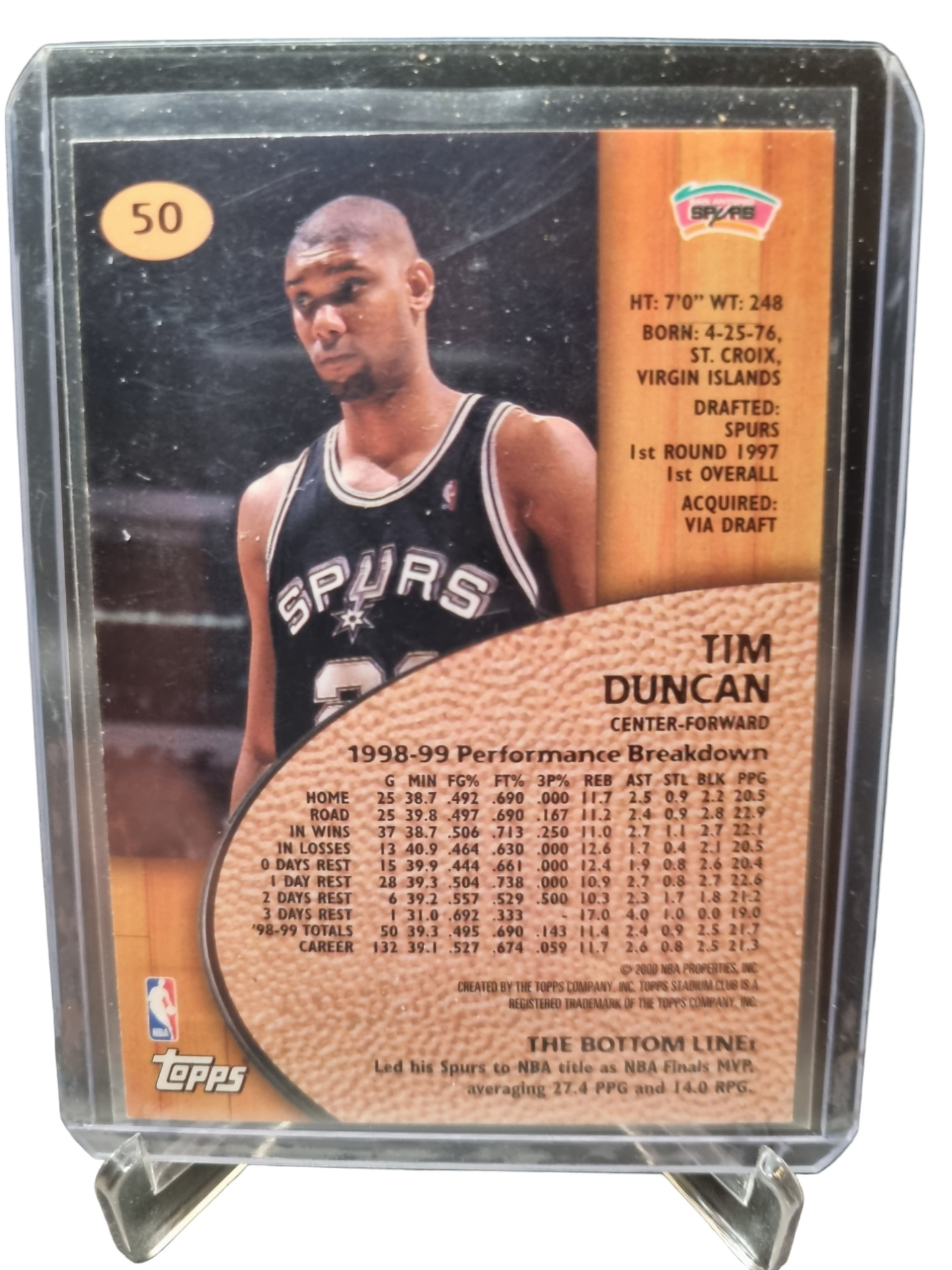 2000 Topps Stadium Club #50 Tim Duncan