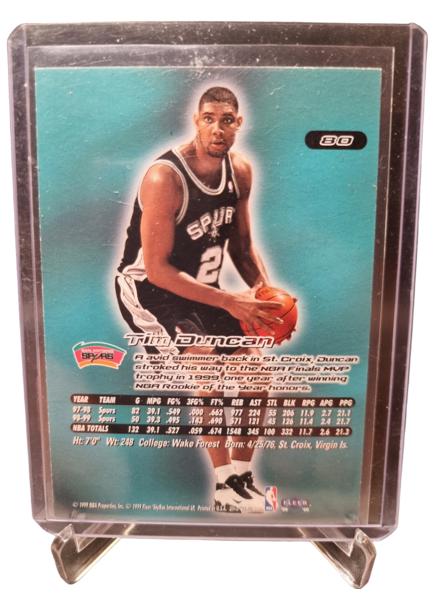 1999 Fleer Ultra #80 Tim Duncan