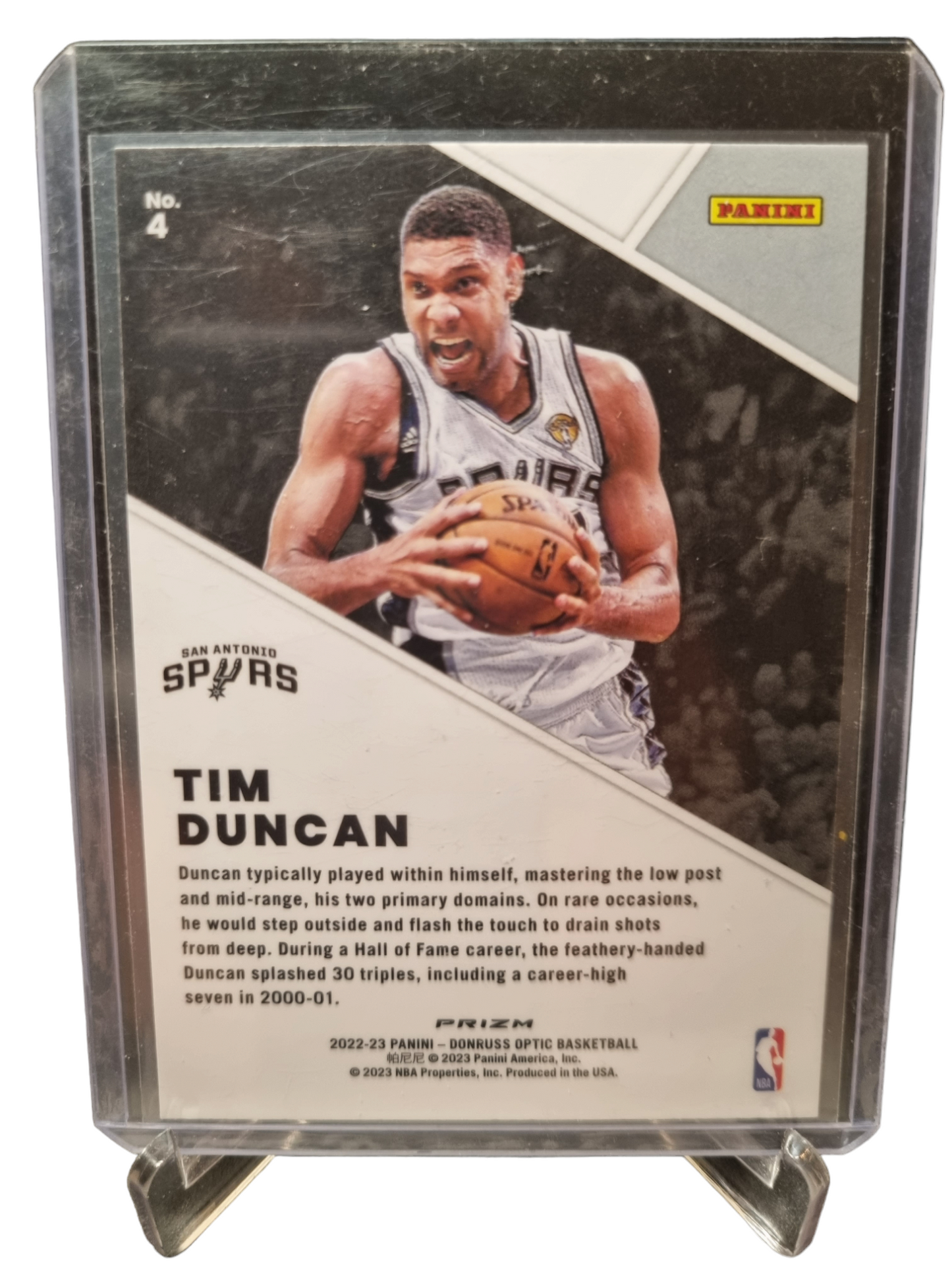 2022-23 Panini Donruss Optic #4 Tim Duncan Winner Stays Silver Prizm