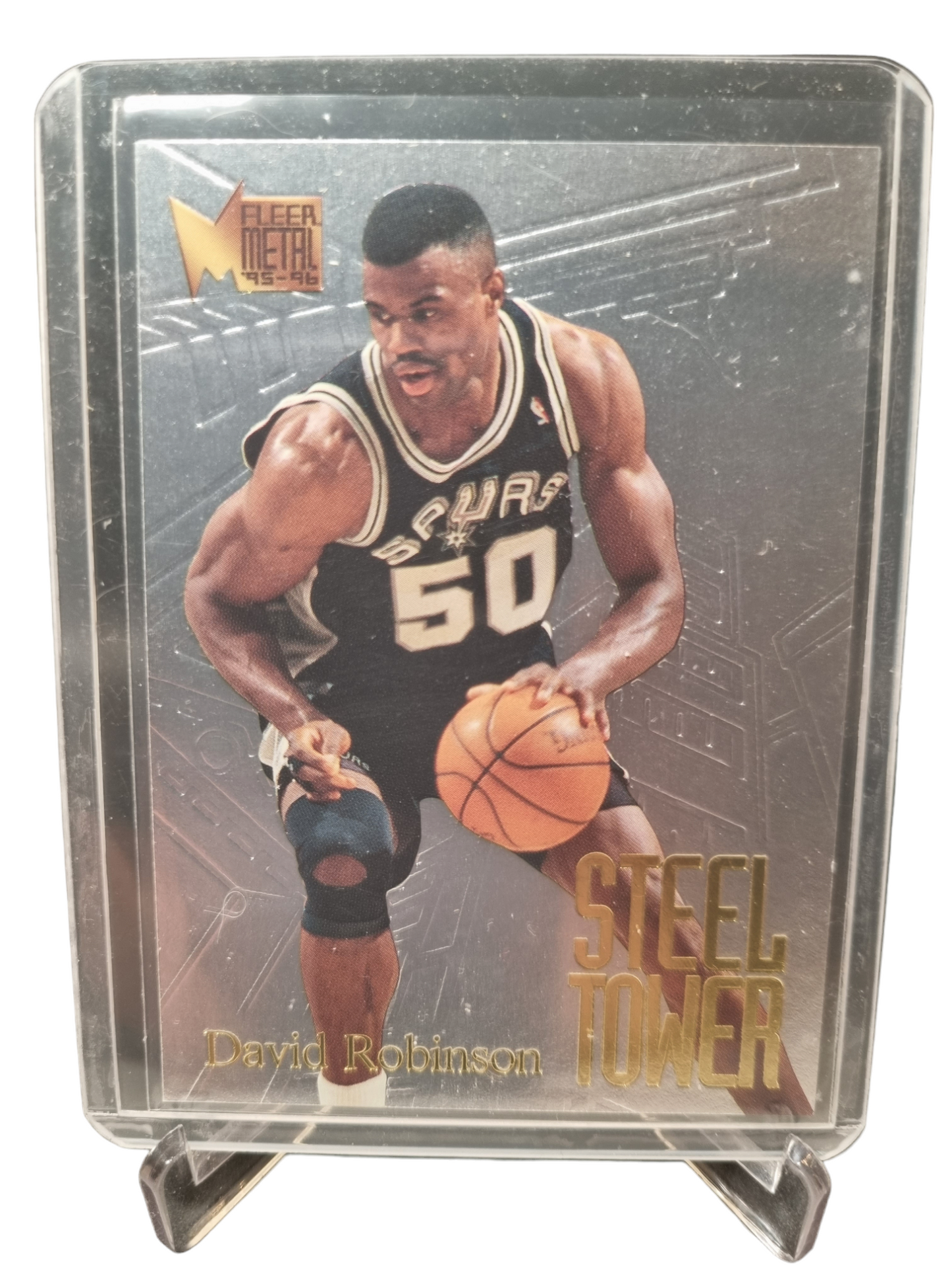 1995-96 Fleer Metal #8 of 10 David Robinson Steel Tower