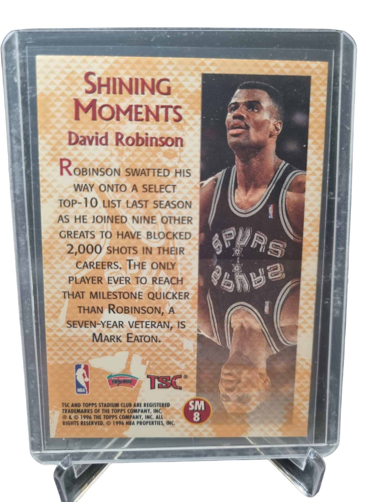 1996 Topps Stadium Club #SM8 David Robinson Shining Moments