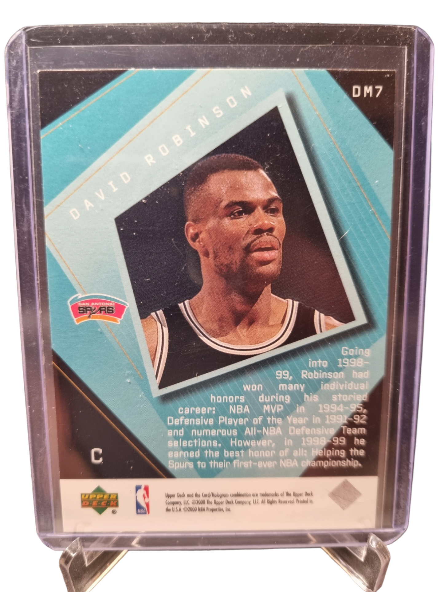 2000 Upper Deck #DM7 David Robinson Diamond Might Black Diamond