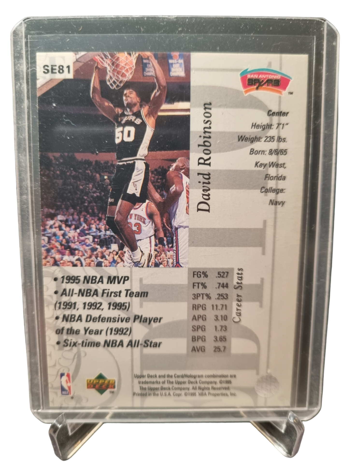 1995 Upper Deck #SE81 David Robinson Special Edition