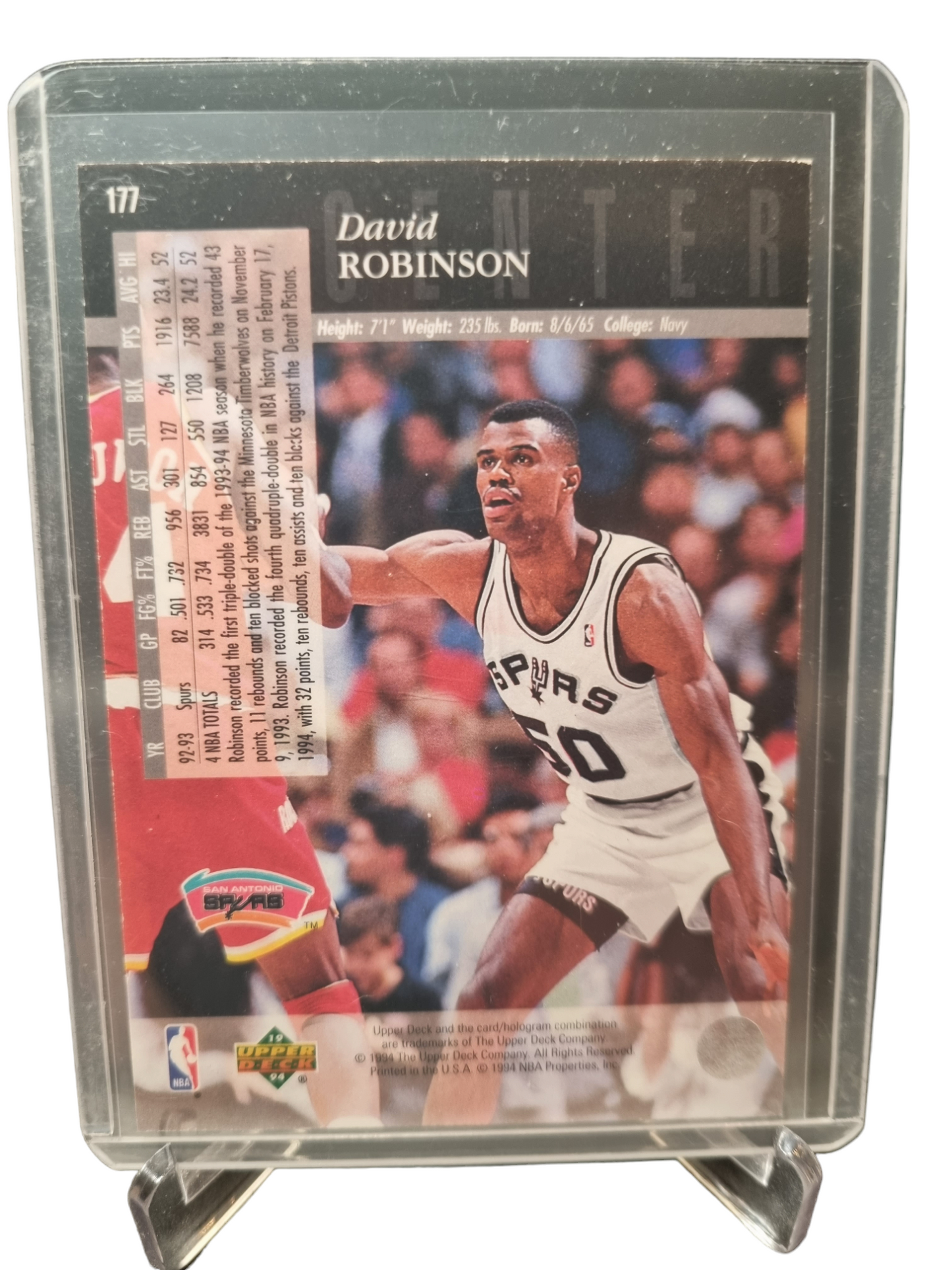 1994 Upper Deck #177 David Robinson Electric Court