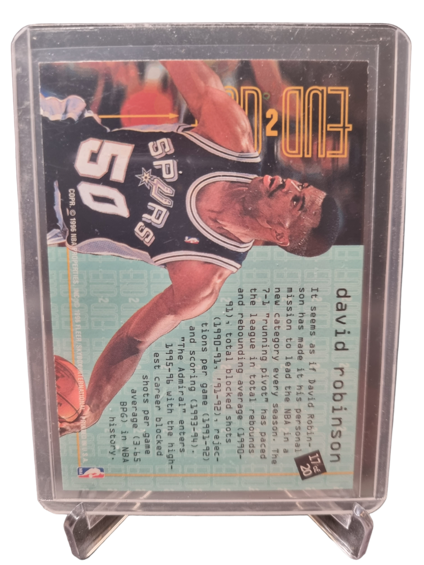 1995-96 Fleer #17 of 20 David Robinson End 2 End