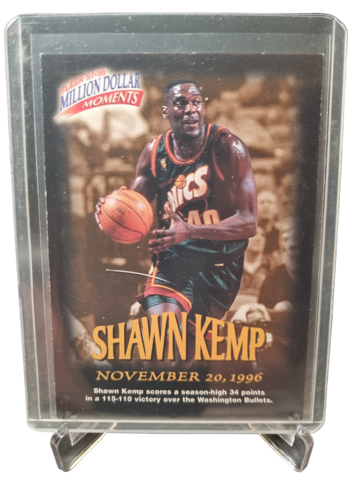 1997 Fleer #14 of 50 Shawn Kemp Million Dollar Moments