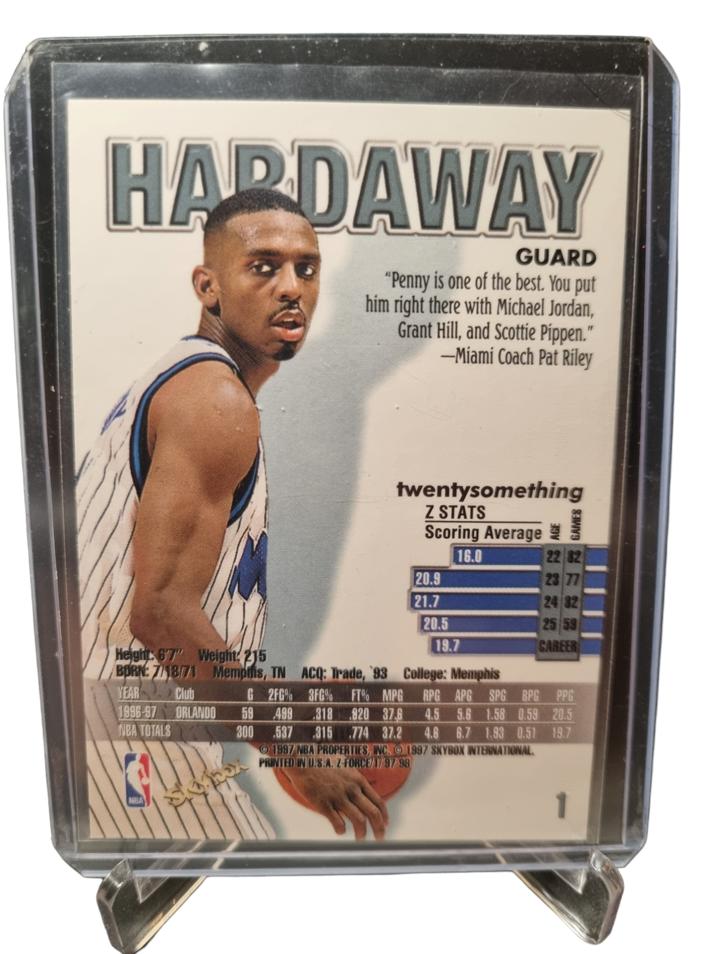 1997 Skybox #1 Anfernee Hardaway Z Force