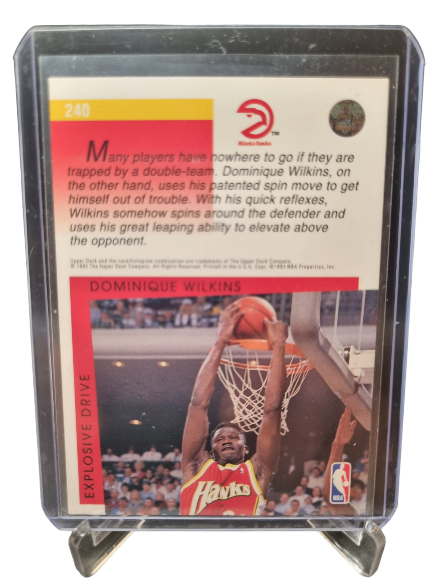 1993 Upper Deck #240 Dominique Wilkins Explosive Drive