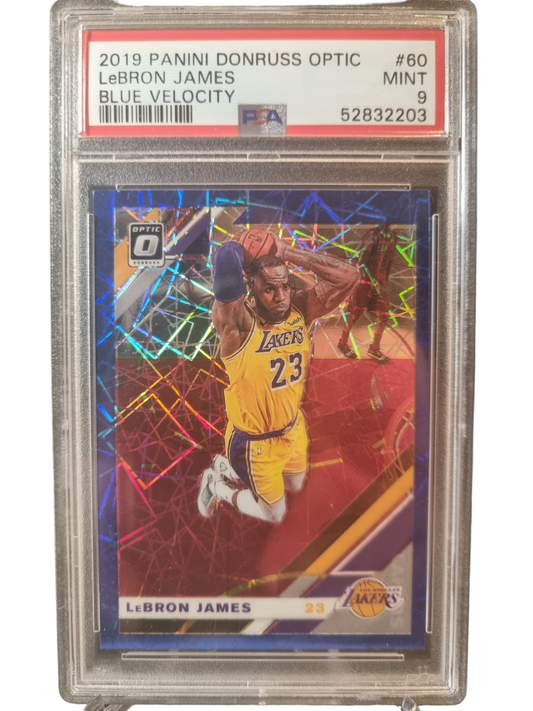 2019 Panini Donruss Optic #60 Lebron James Blue Velocity PSA 9 Mint