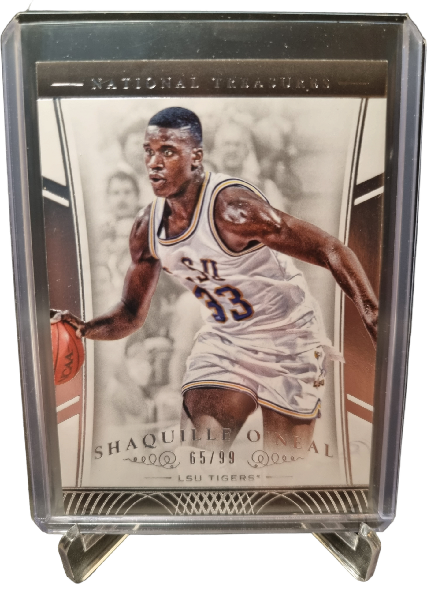 2015 Panini National Treasures #128 Shaquille O'Neal LSU 65/99