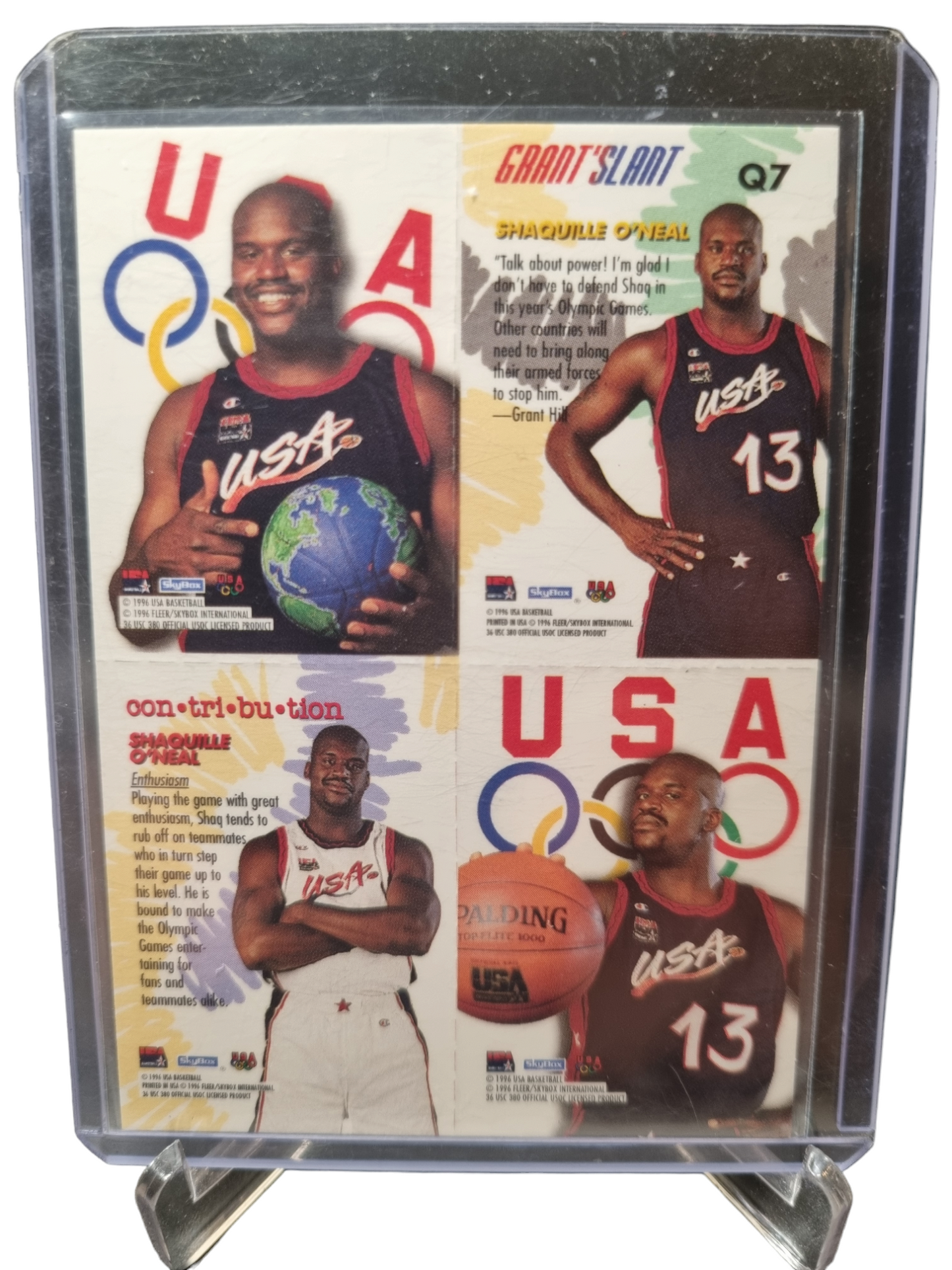 1996 Skybox #Q7 Shaquille O'Neal USA Basketball Quads