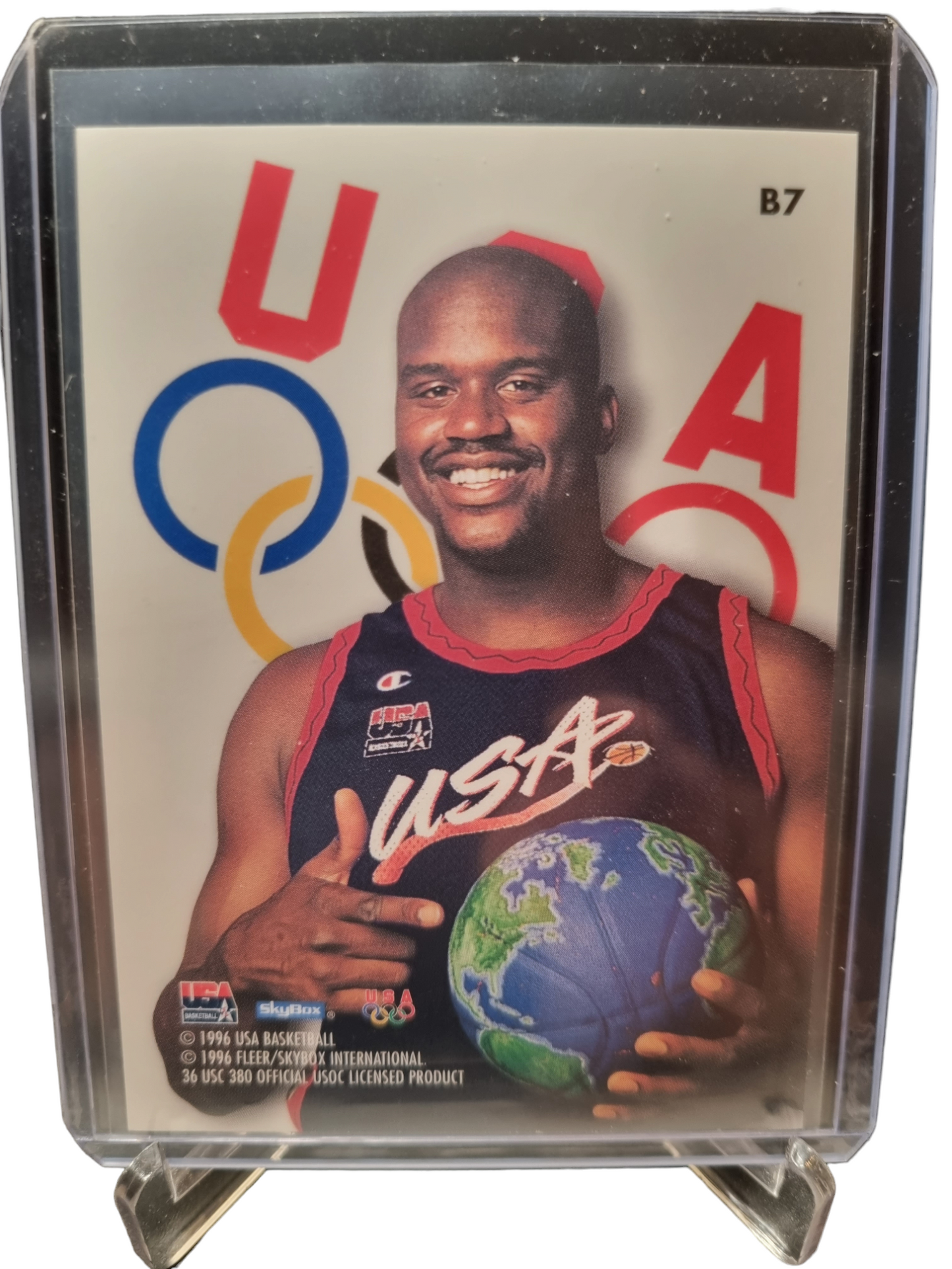 1996 Skybox #B7 Shaquille O'Neal USA Basketball Bronze Sparkle