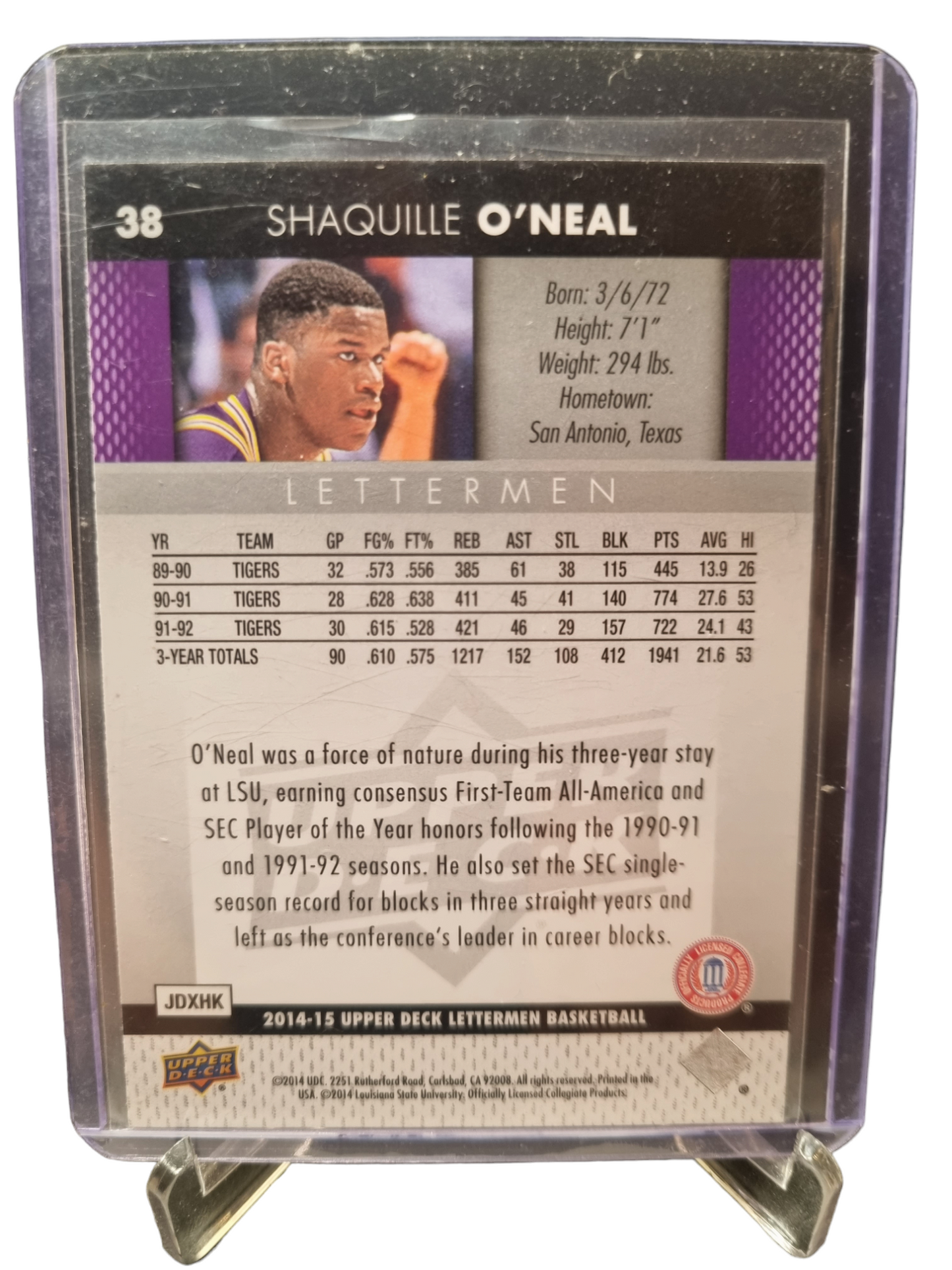 2014 Upper Deck #38 Shaquille O'Neal Lettermen