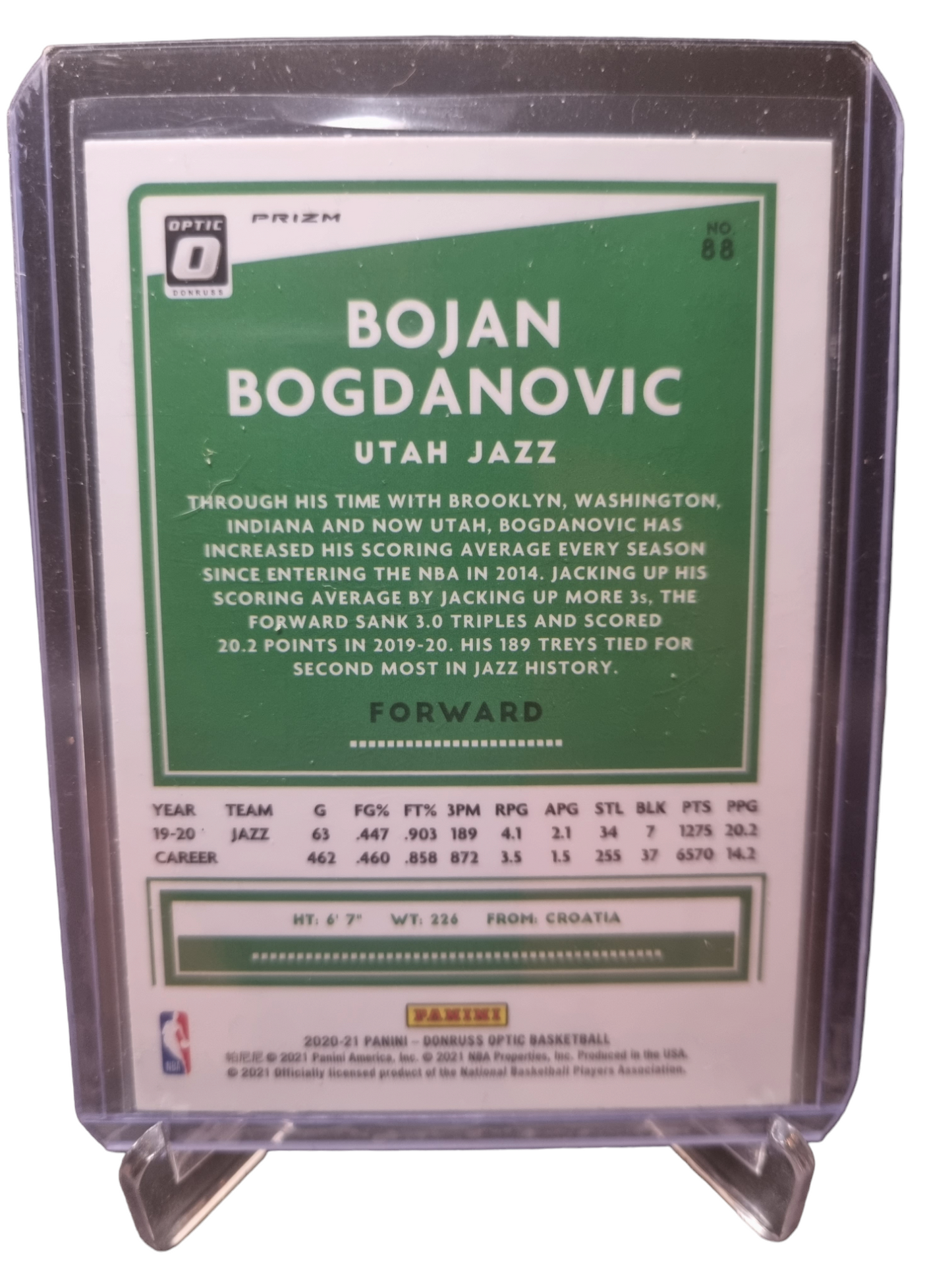 2020-21 Donruss Optic #88 Bojan Bogdanovic Pink Hyper Prizm