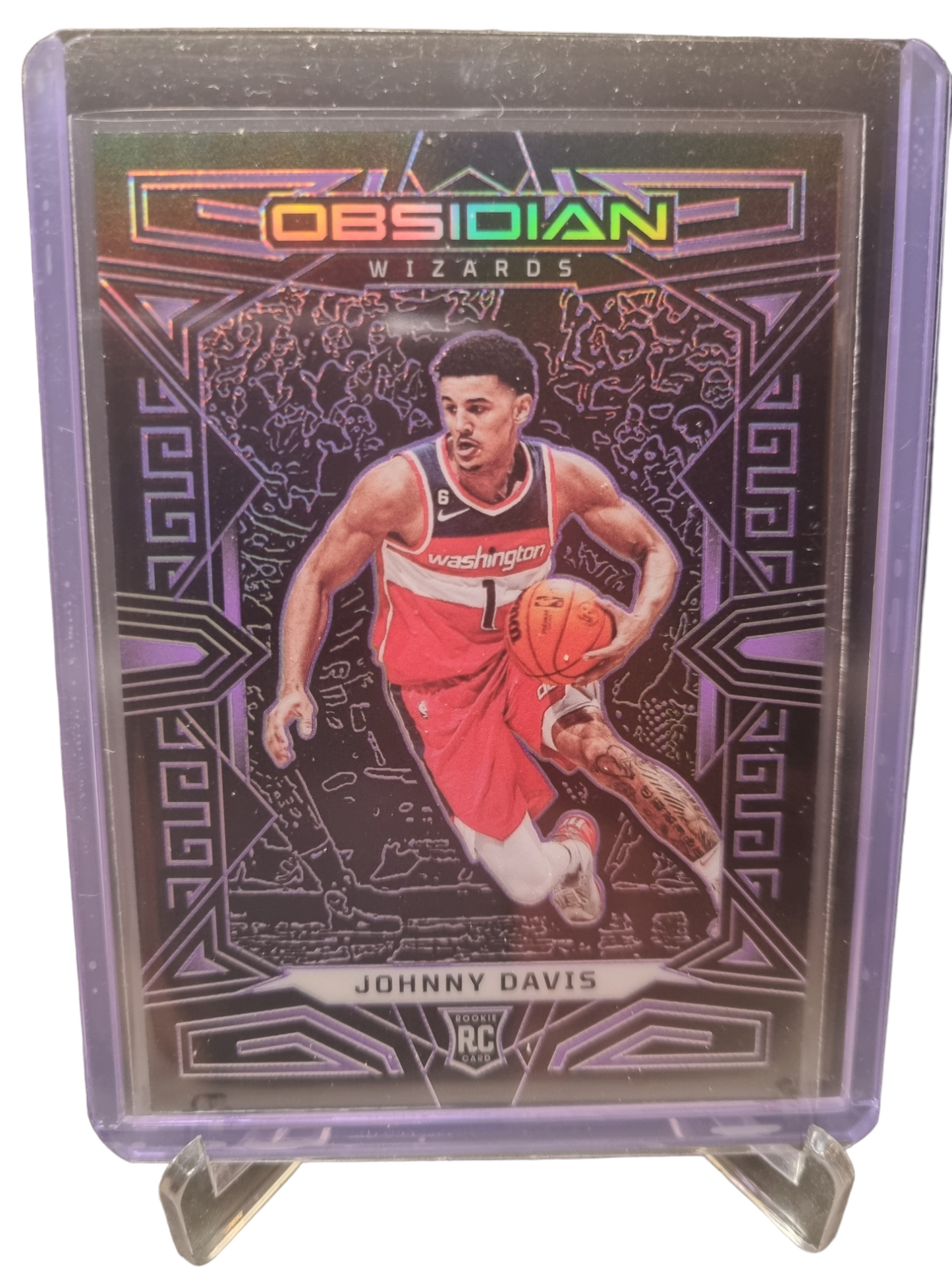 2022-23 Panini Obsidian #151 Johnny Davis Rookie Card Purple Etch 60/99