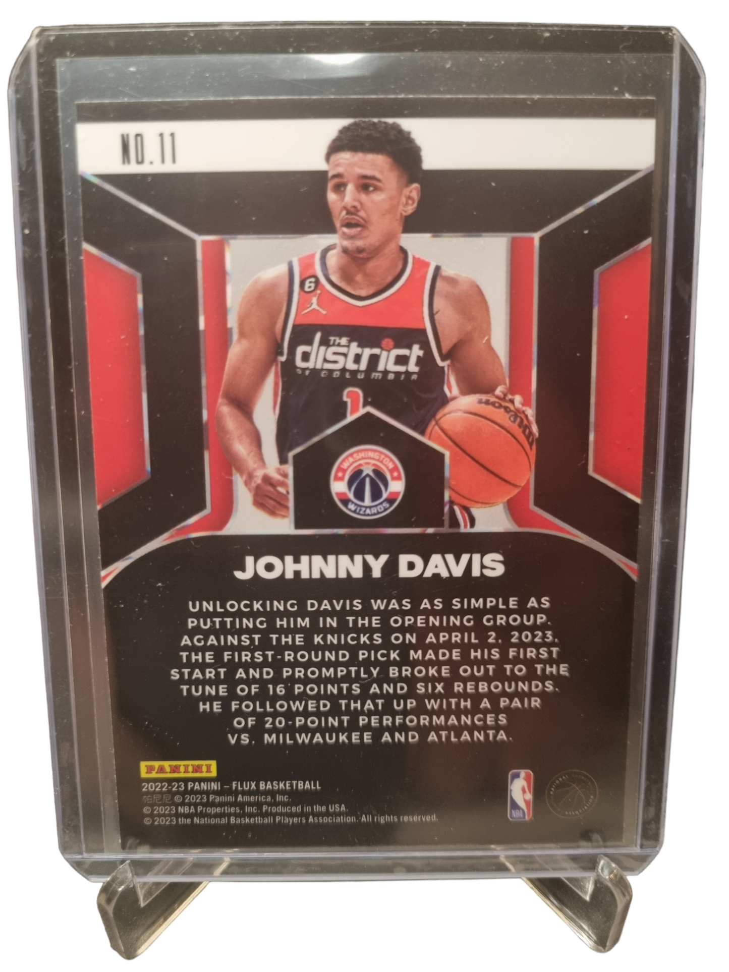 2022-23 Panini Flux #11 Johnny Davis Rookie Card Influx