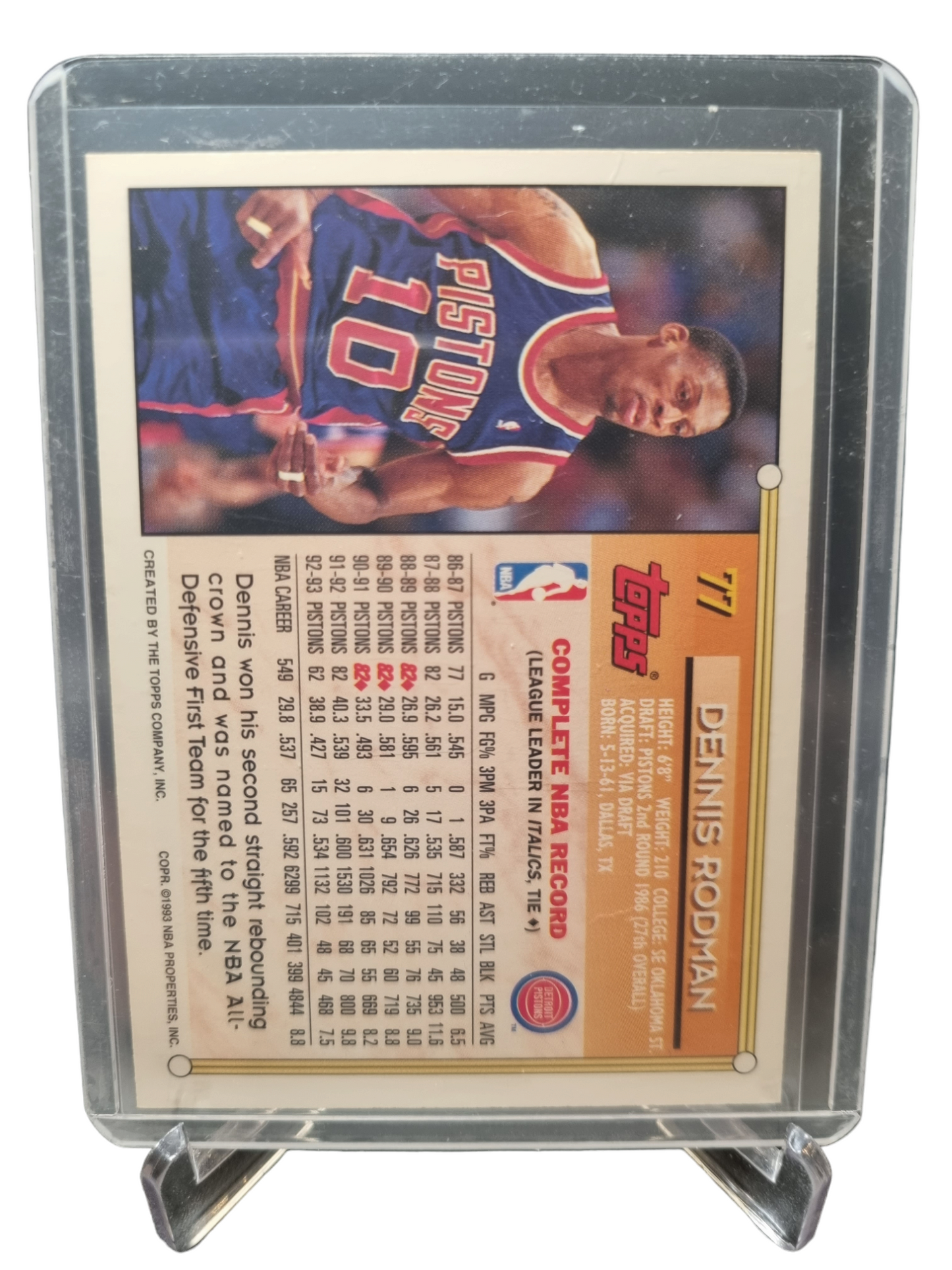 1993 Topps #77 Dennis Rodman