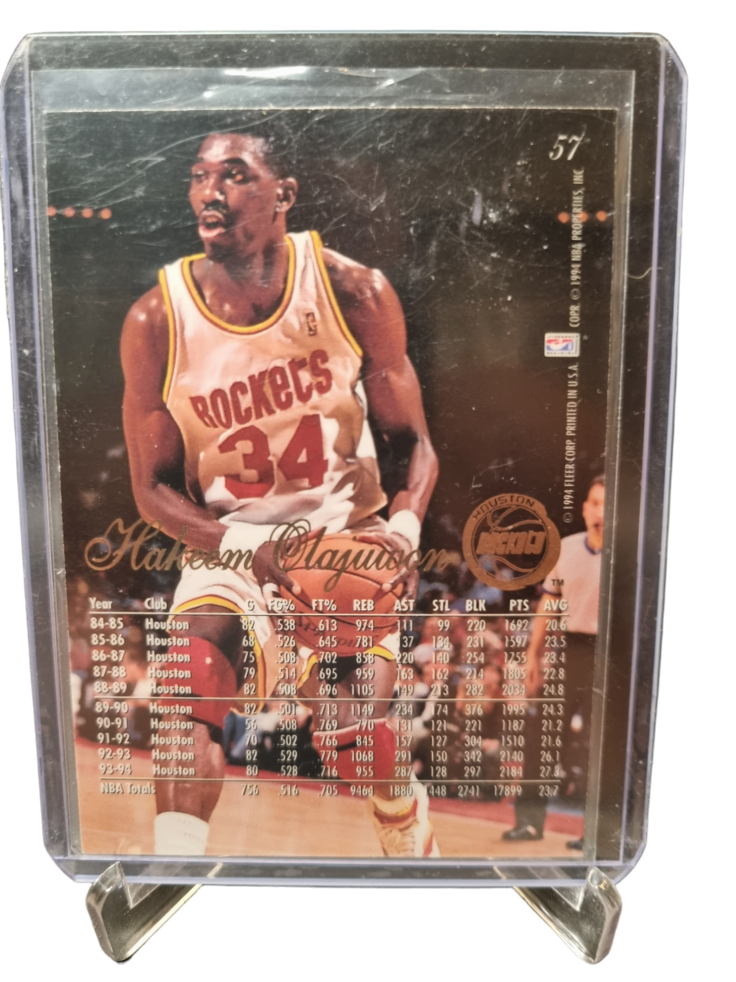 1994-95 Flair #57 Hakeem Olajuwon