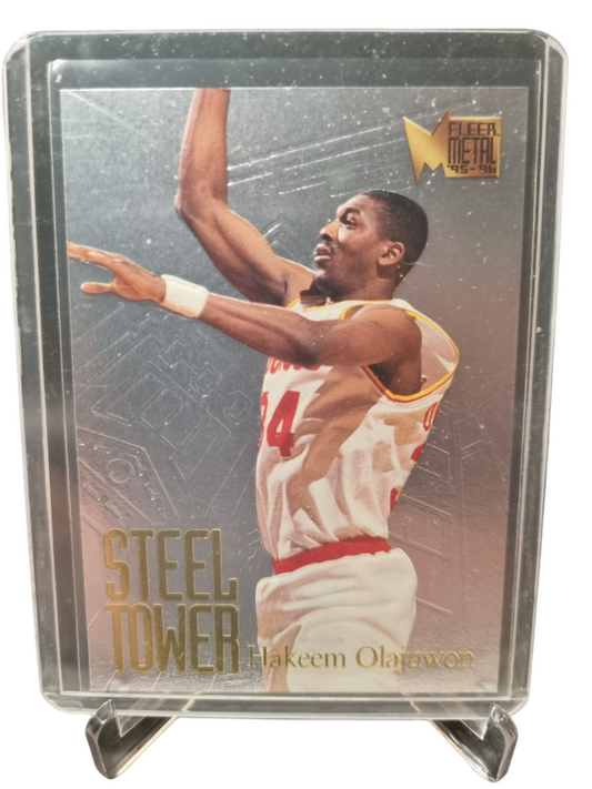 1995 Fleer Metal #6 of 10 Hakeem Olajuwon Steel Tower