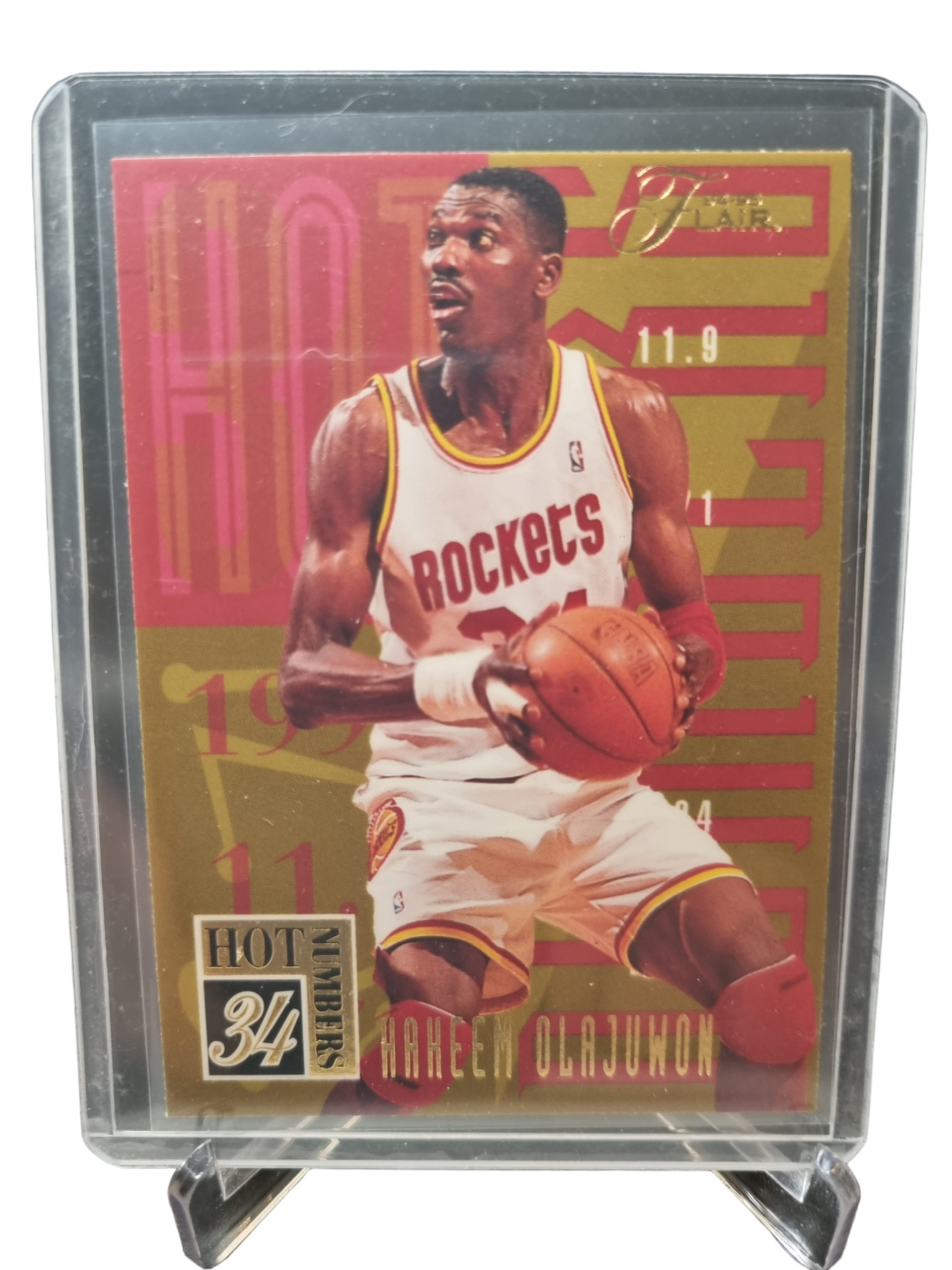 1994-95 Flair #11 of 20 Hakeem Olajuwon Hot Numbers