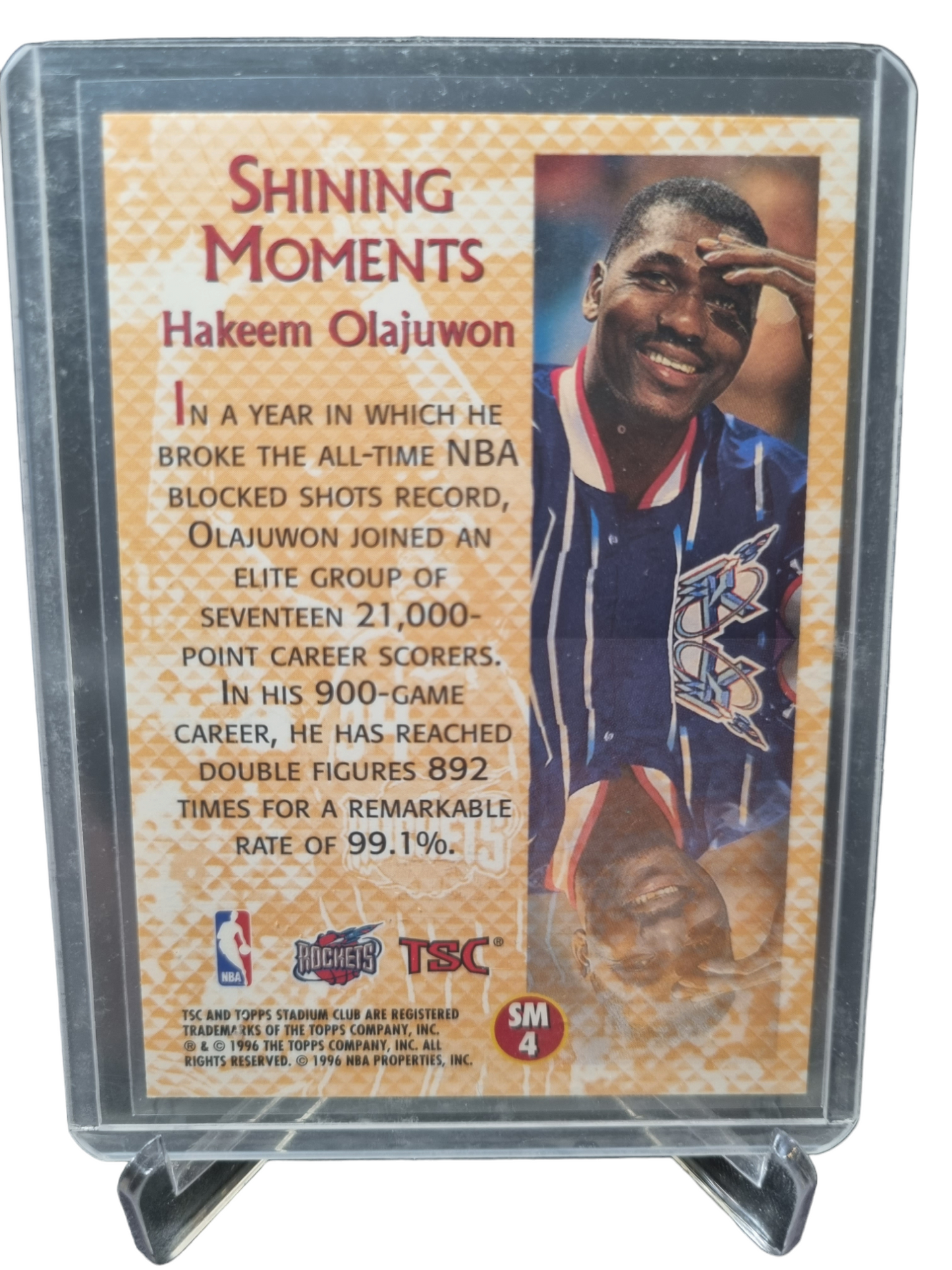 1996 Topps Stadium Club #SM4 Hakeem Olajuwon Shining Moments