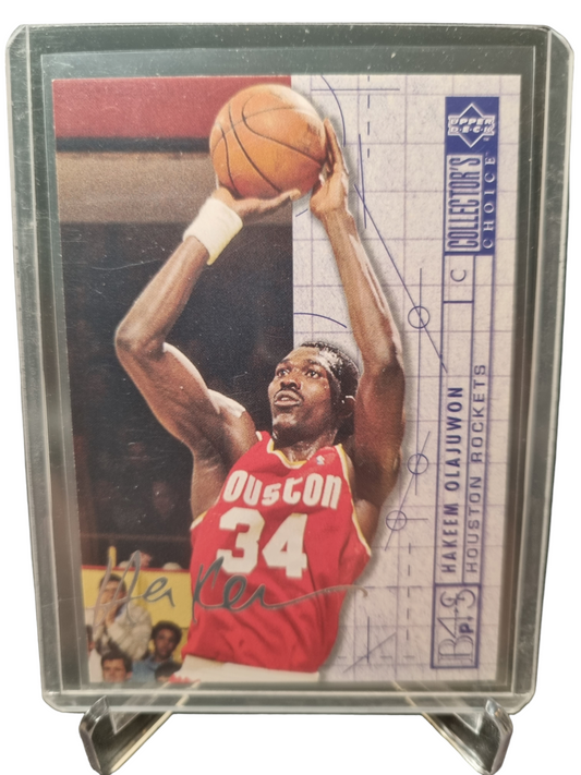 1994 Upper Deck #381 Hakeem Olajuwon Blue Print Silver Signature