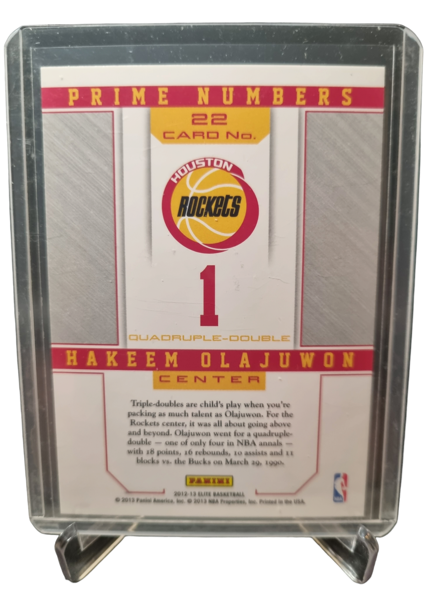 2012-13 Elite #22 Hakeem Olajuwon Elite Prime Numbers