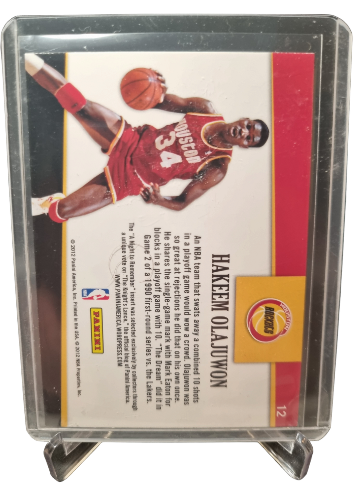 2012 Panini Hoops #12 Hakeem Olajuwon A Night To Remember