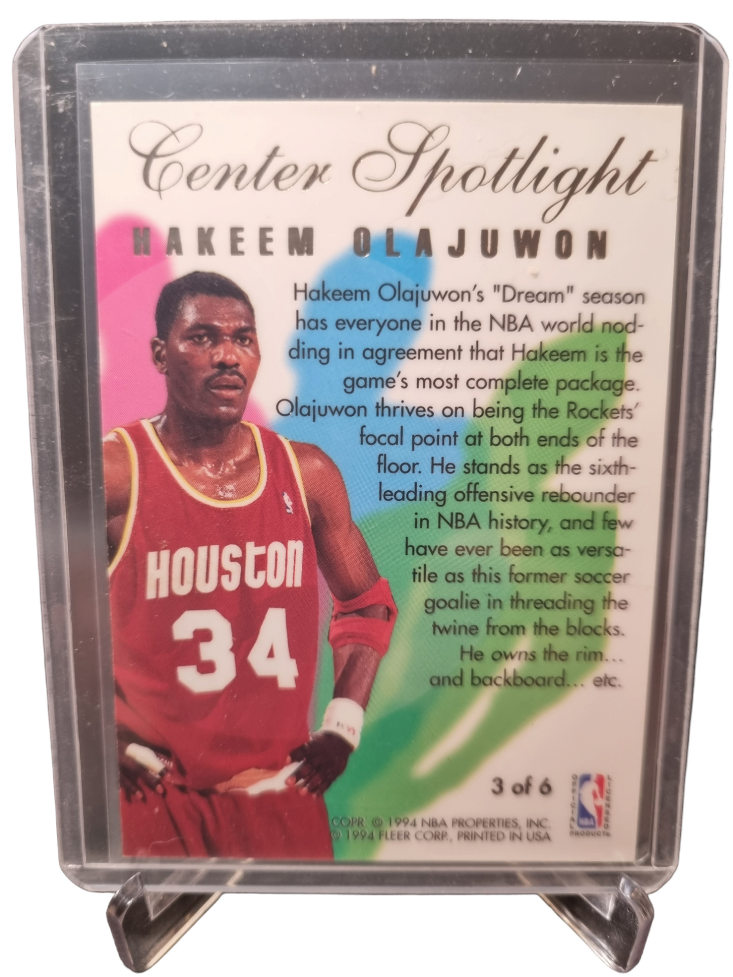 1994-95 Flair #3 of 6 Hakeem Olajuwon Center Spotlight