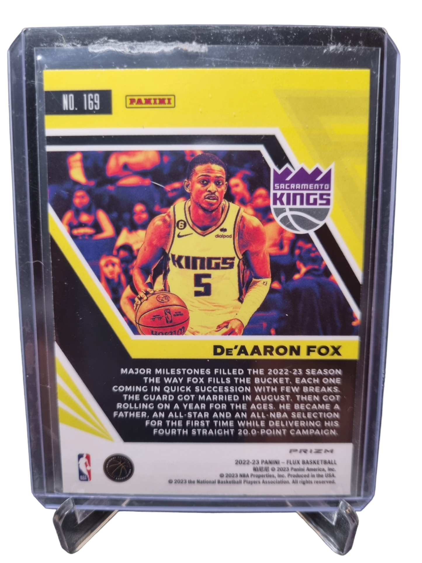 2022-23 Panini Flux #169 De'Aaron Fox Blue Prizm