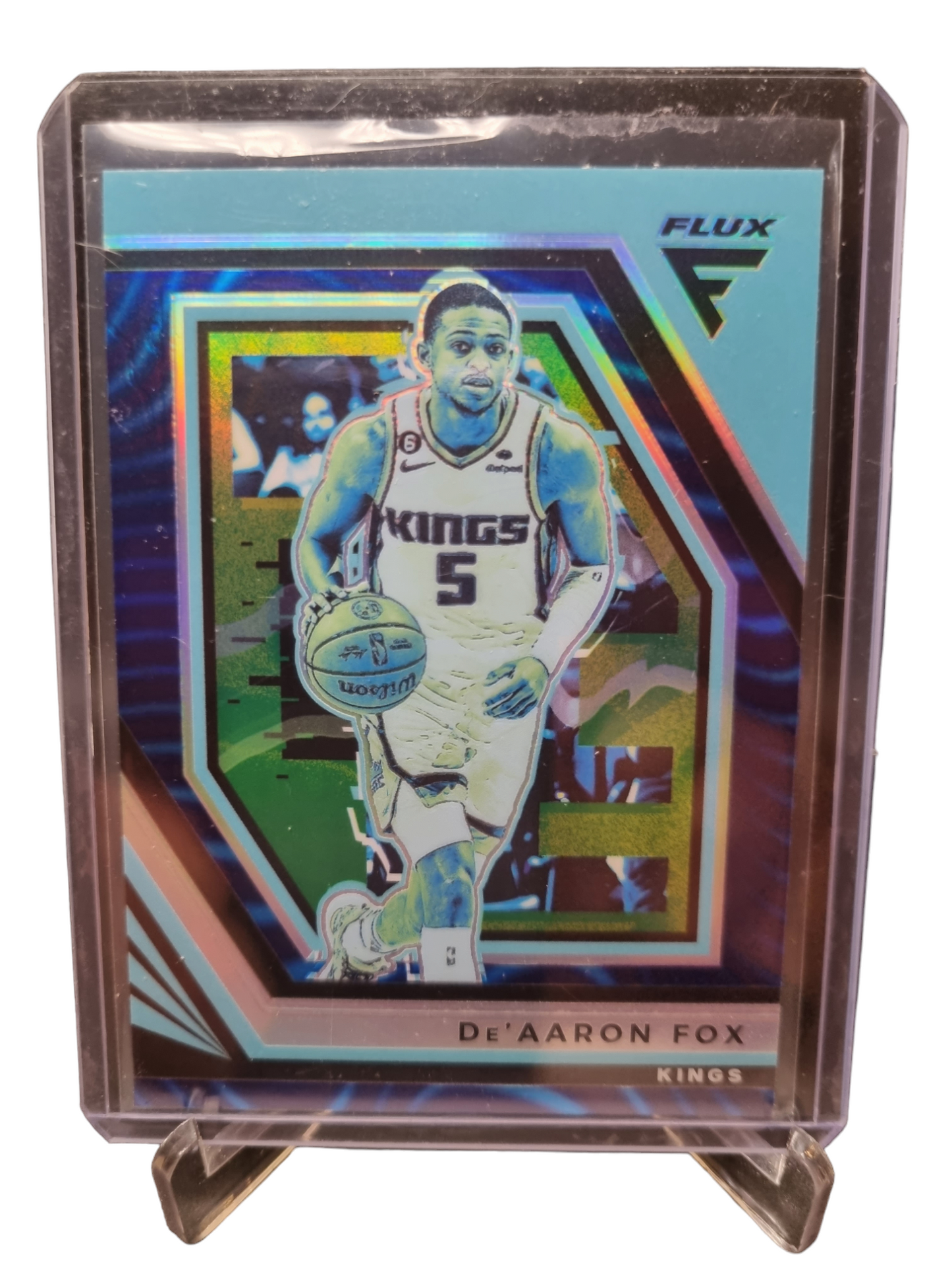 2022-23 Panini Flux #169 De'Aaron Fox Blue Prizm